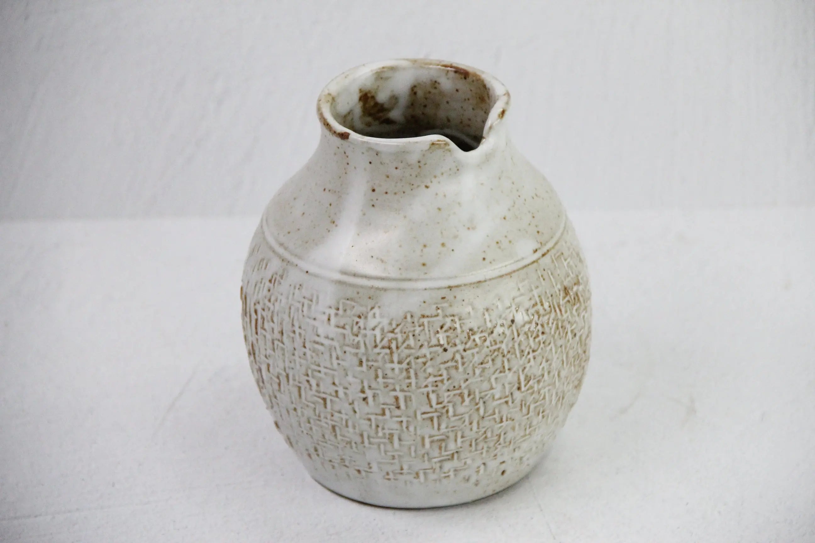 Vintage Studio Pottery Vase | Light Midcentury Vessel-Signed  Debra Hall Lifestyle