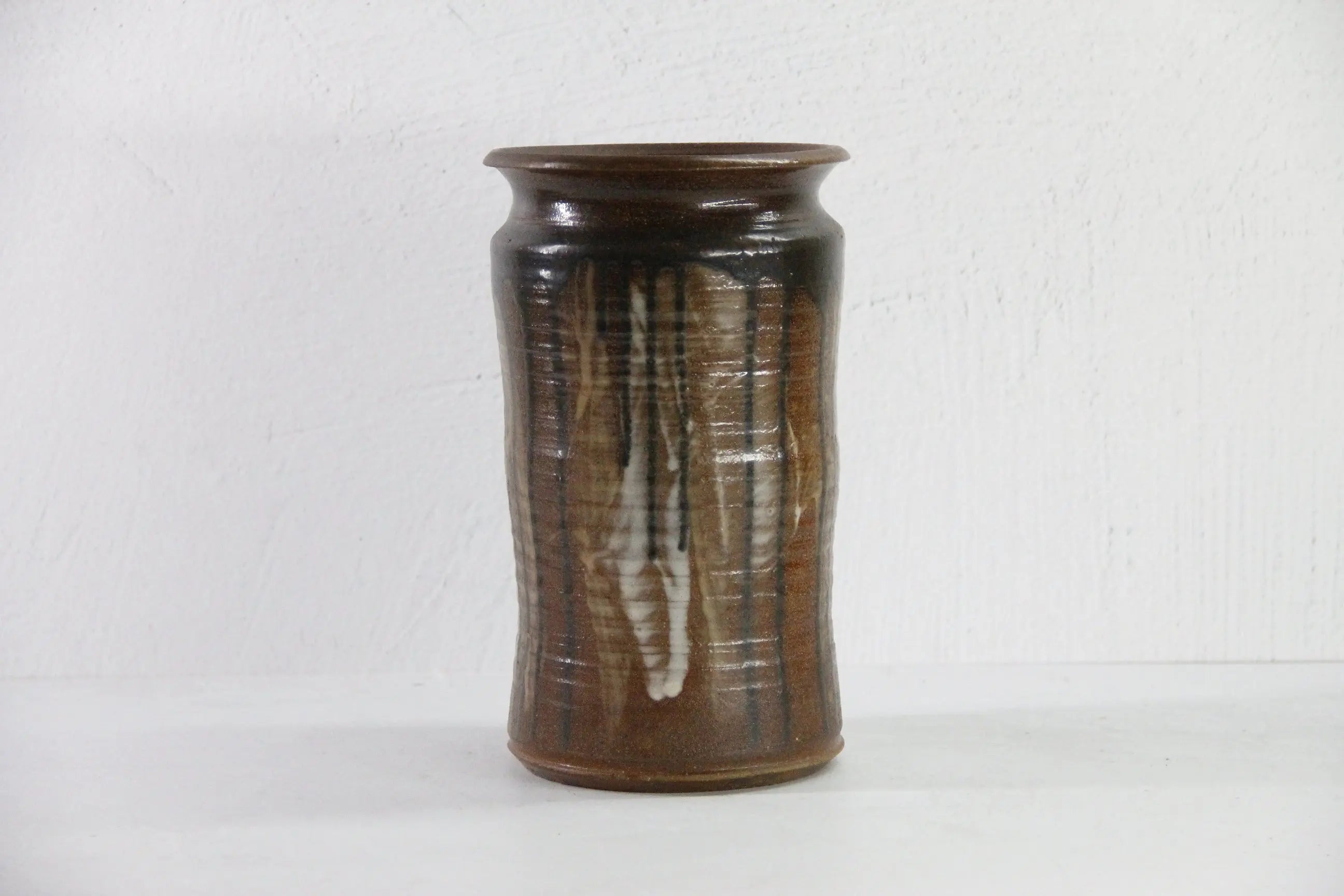 Vintage Studio Pottery Vase | Neutral Decorative Vessel  Debra Hall Lifestyle