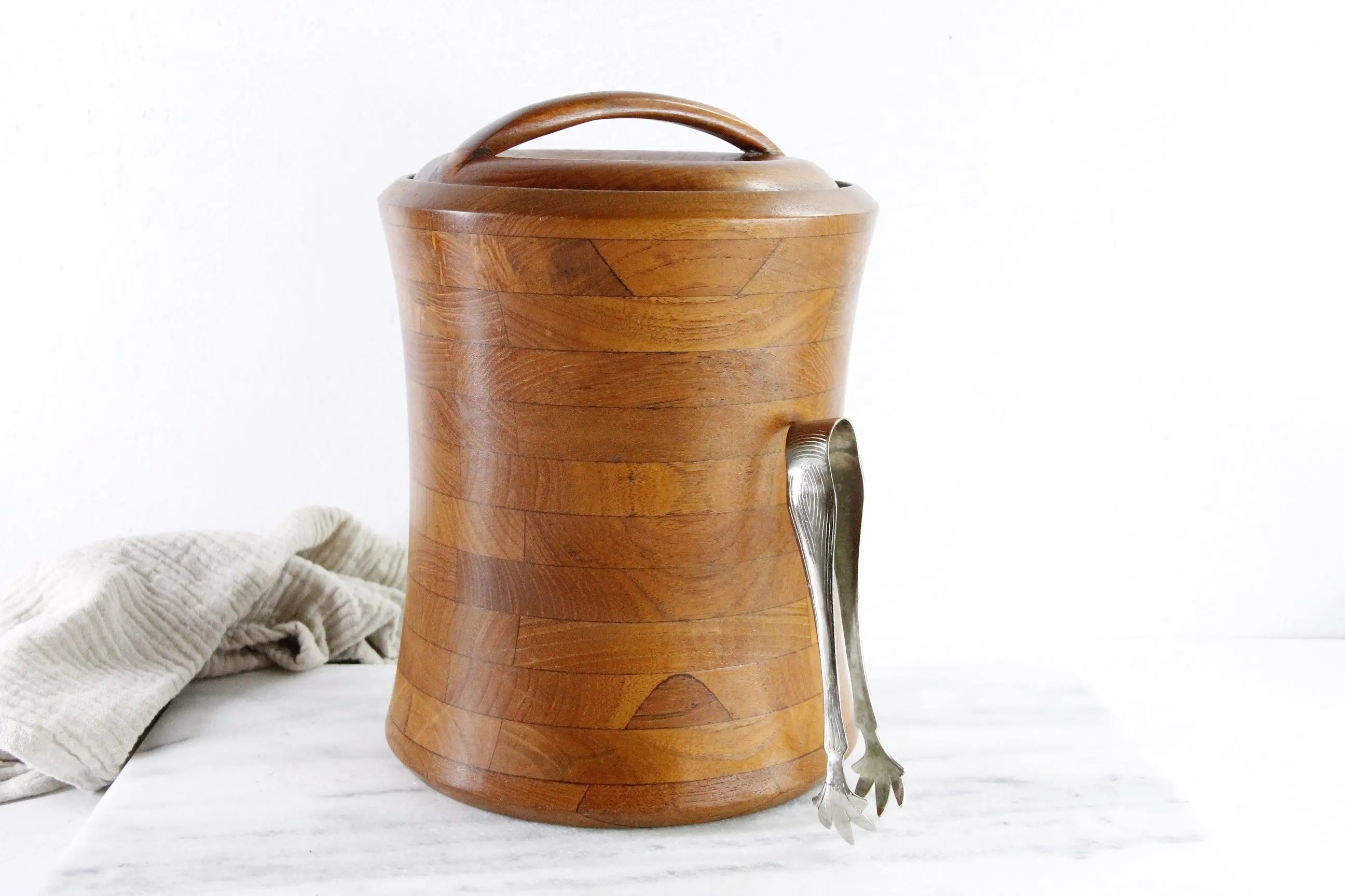 Vintage Teak Ice Bucket | Mid Century Danish Modern