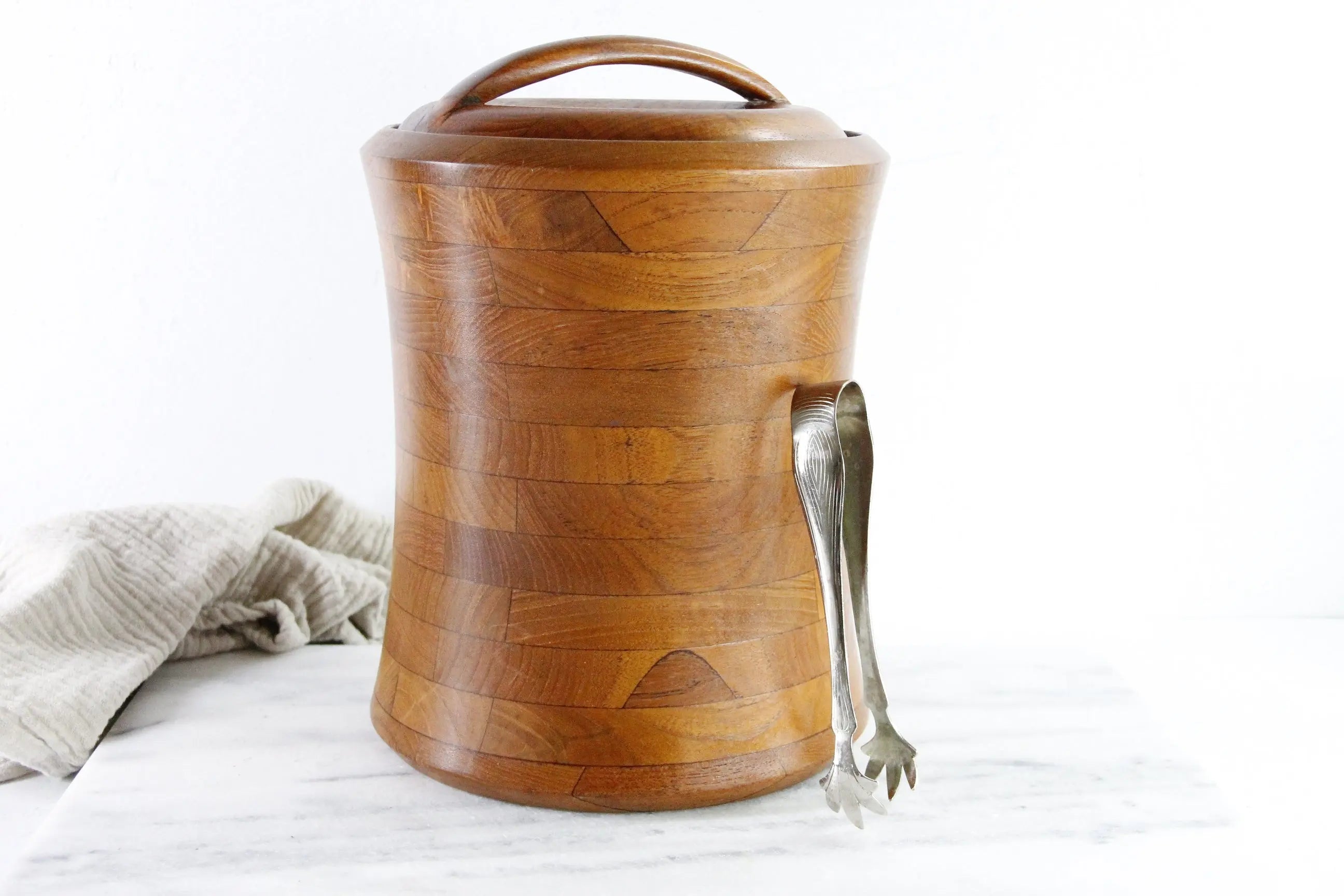 Vintage Teak Ice Bucket | Mid Century Danish Modern
