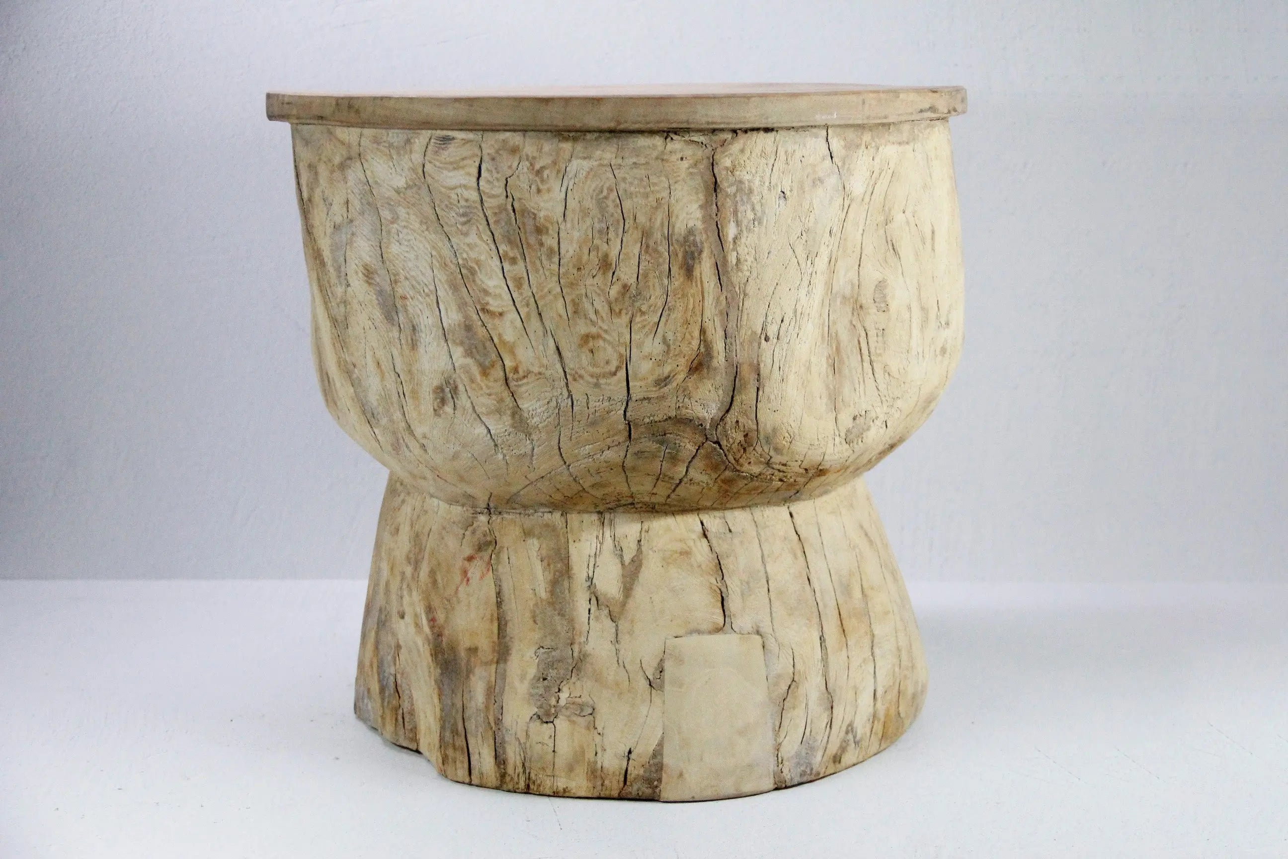 Vintage Teak Side Table | Ukhali Stool  Debra Hall Lifestyle
