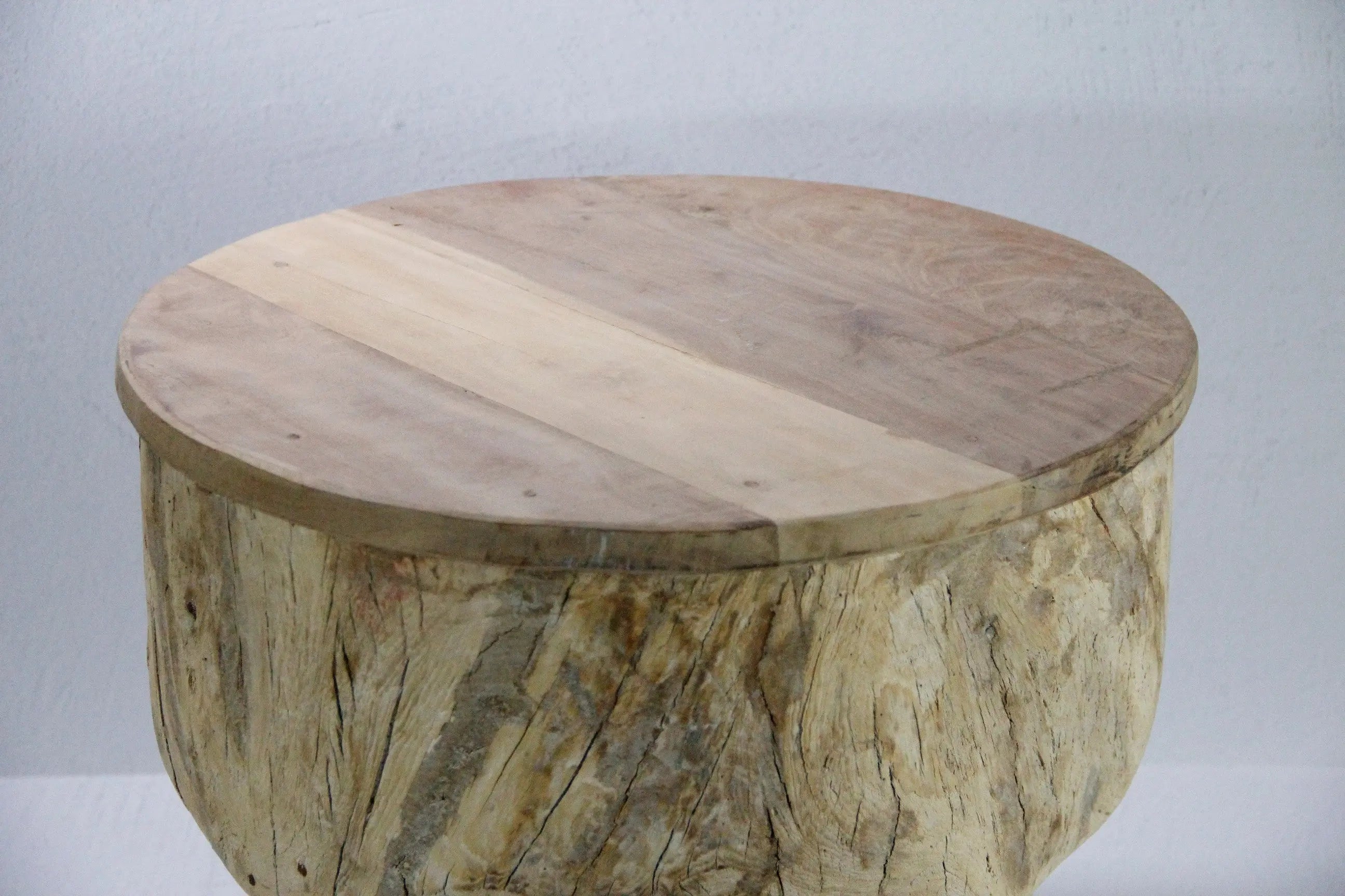 Vintage Teak Side Table | Ukhali Stool  Debra Hall Lifestyle