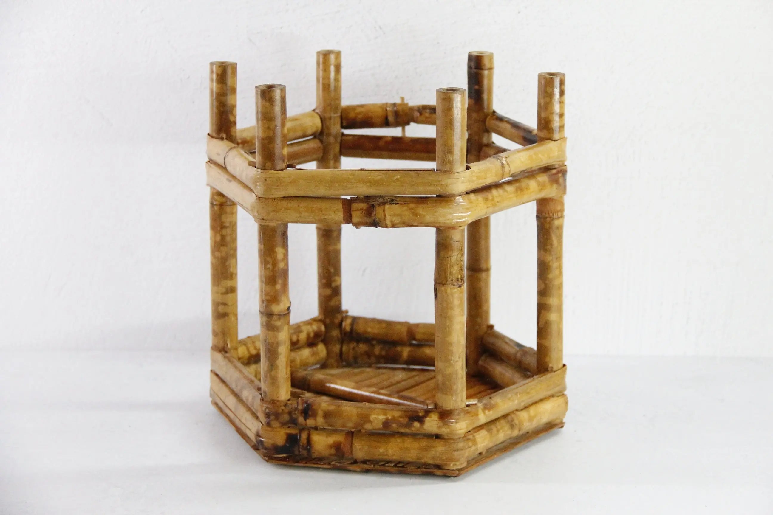 Vintage Tortoise Bamboo Riser | Mini Table Plant Stand  Debra Hall Lifestyle