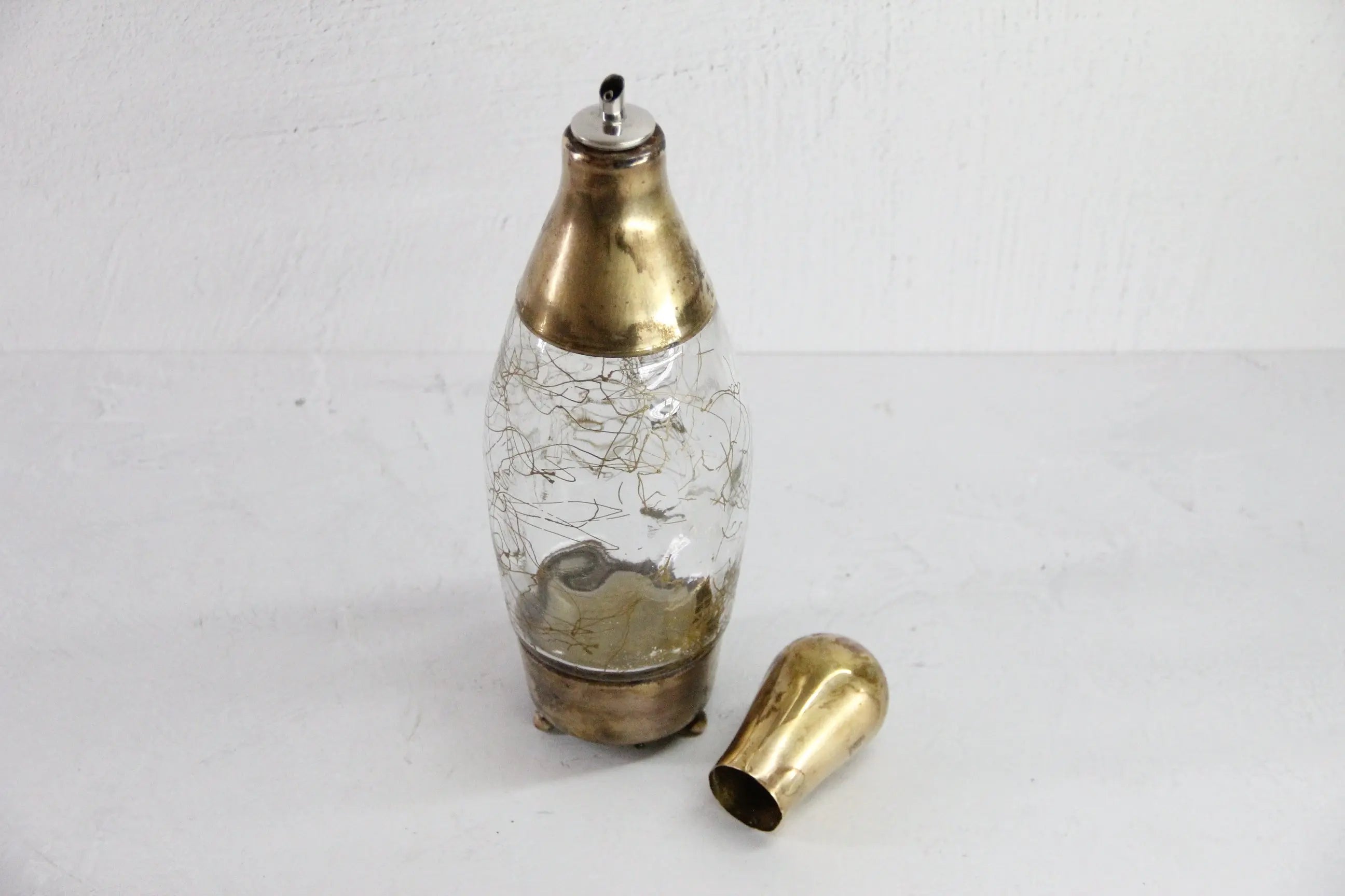Vintage Whiskey Decanter | Brass Glass Bowling Pin Music Box  Debra Hall Lifestyle