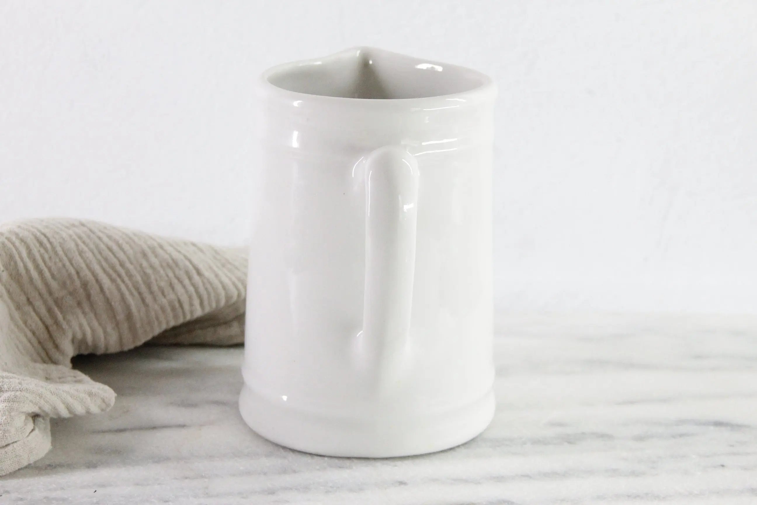 Vintage White Ironstone Milk Pitcher | Tepco China Jug