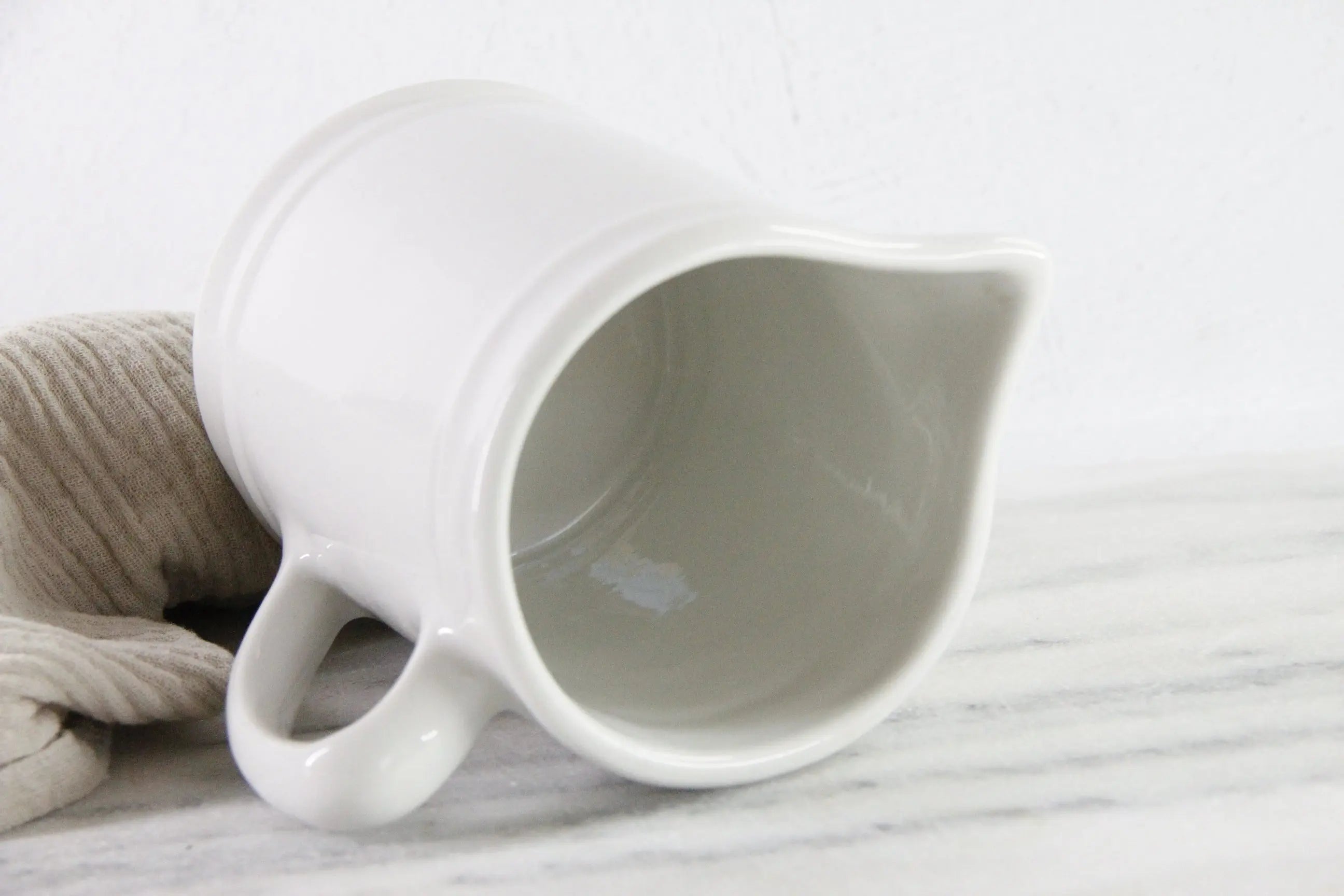 Vintage White Ironstone Milk Pitcher | Tepco China Jug