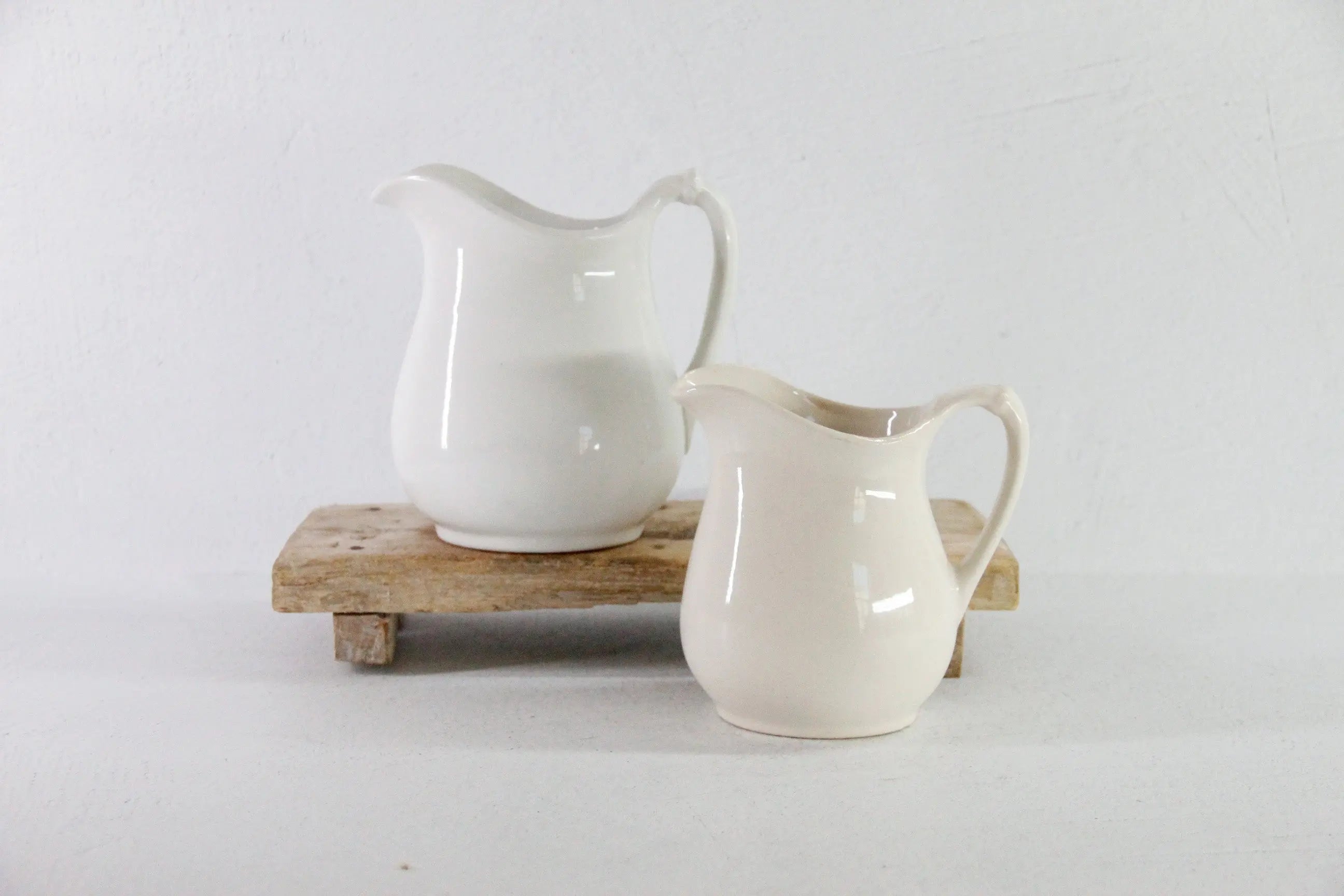 Vintage White Ironstone Pitcher | Assorted Jug  Debra Hall Lifestyle
