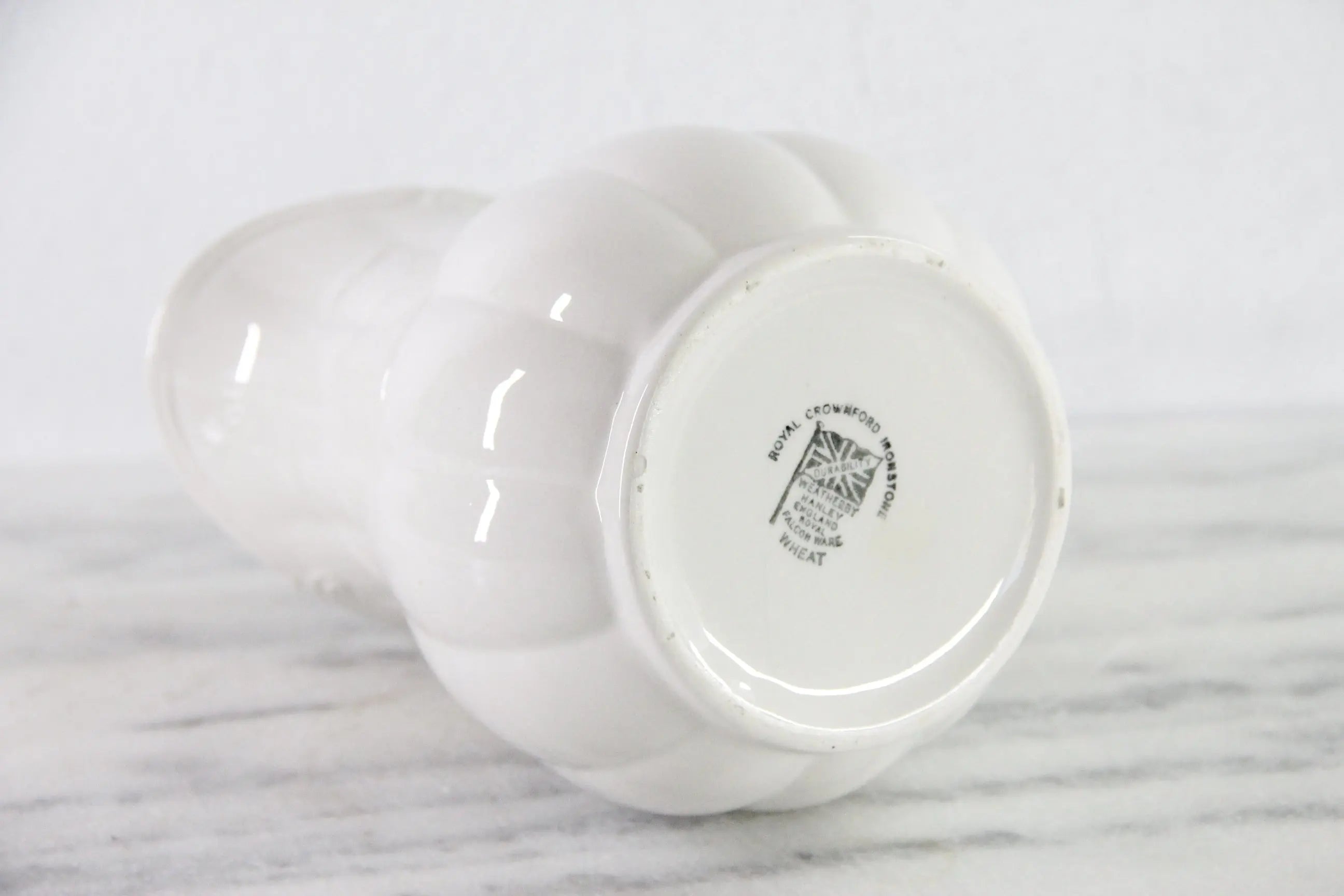 Vintage White Ironstone Pitcher | English Royal Crownford