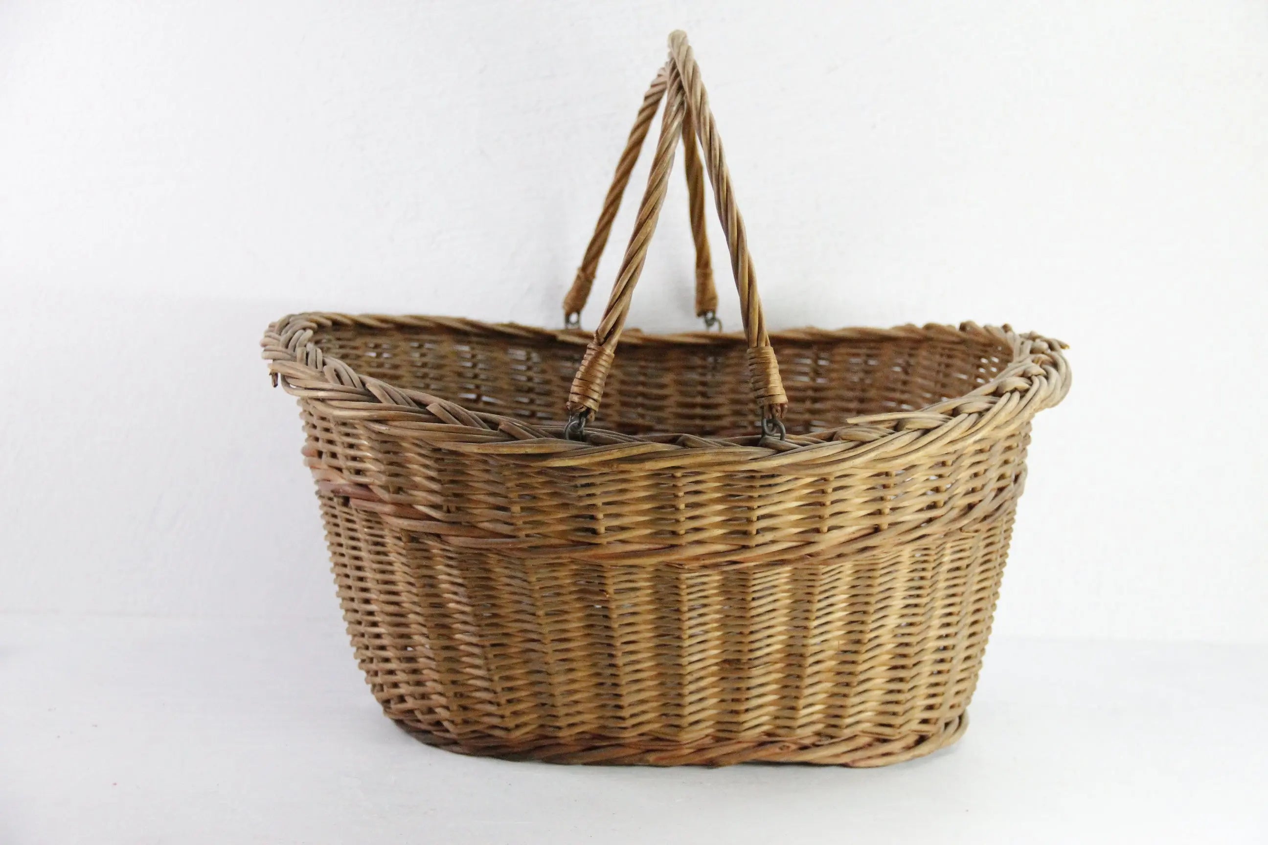 Vintage Wicker Basket | Primitive Garden Harvest Basket  Debra Hall Lifestyle