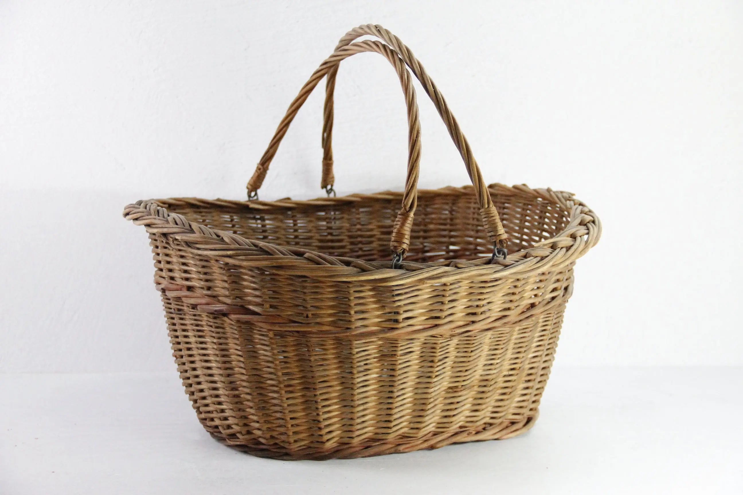 Vintage Wicker Basket | Primitive Garden Harvest Basket  Debra Hall Lifestyle