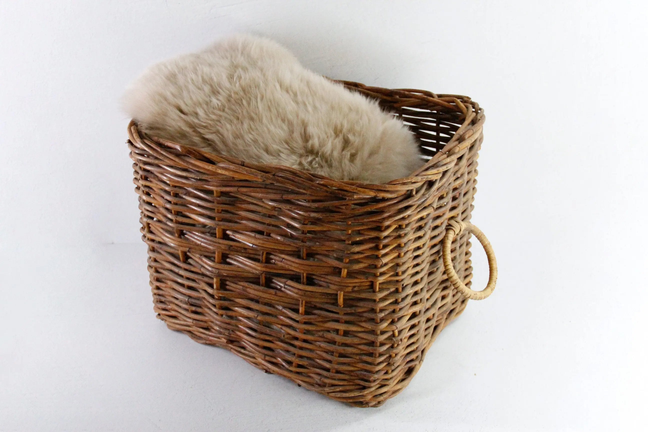 Vintage Wicker Basket with Handles | Floor Storage/Planter  Debra Hall Lifestyle