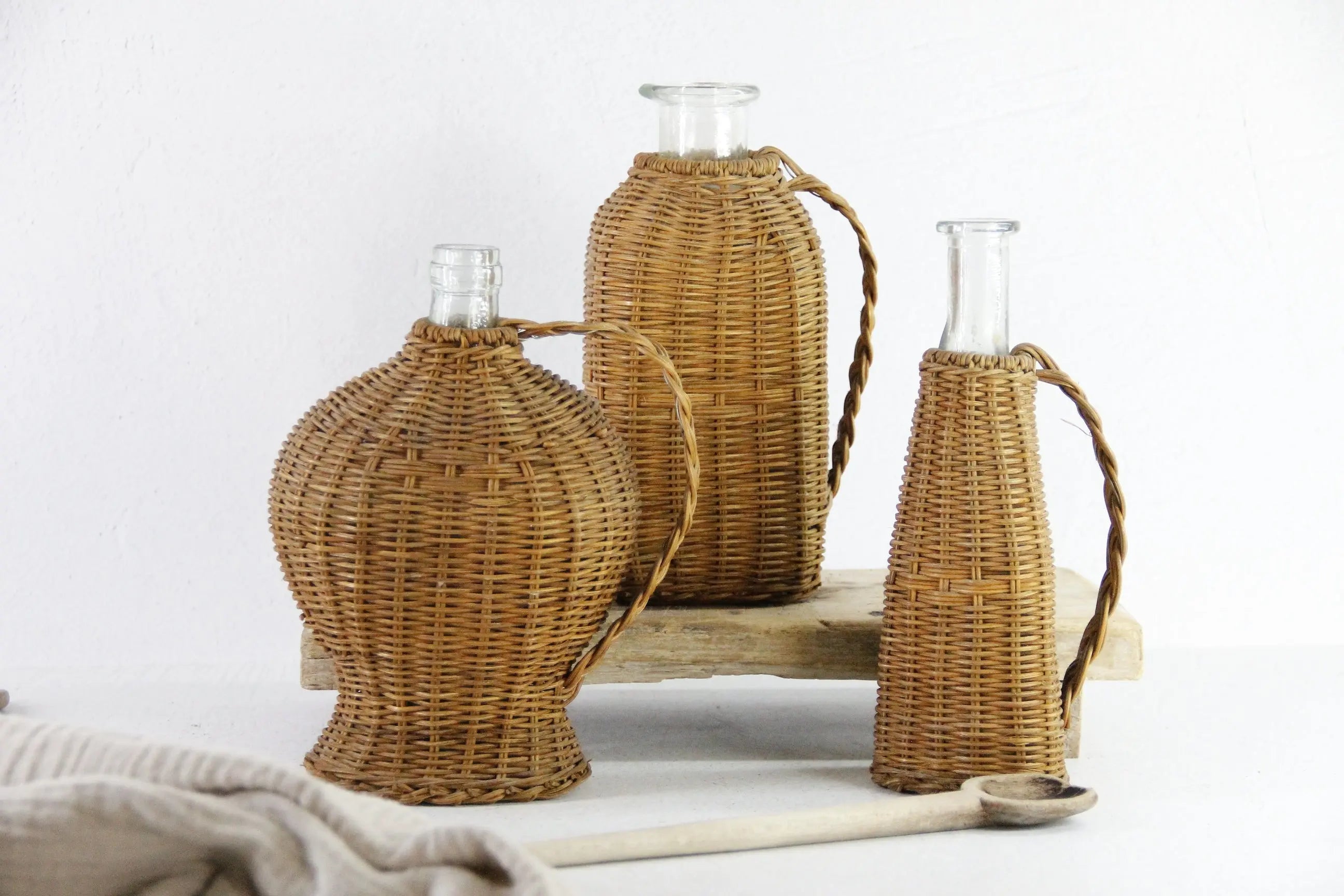 Vintage Wicker Bottle | Decorative Glass Wine Jug Pitcher  Debra Hall Lifestyle