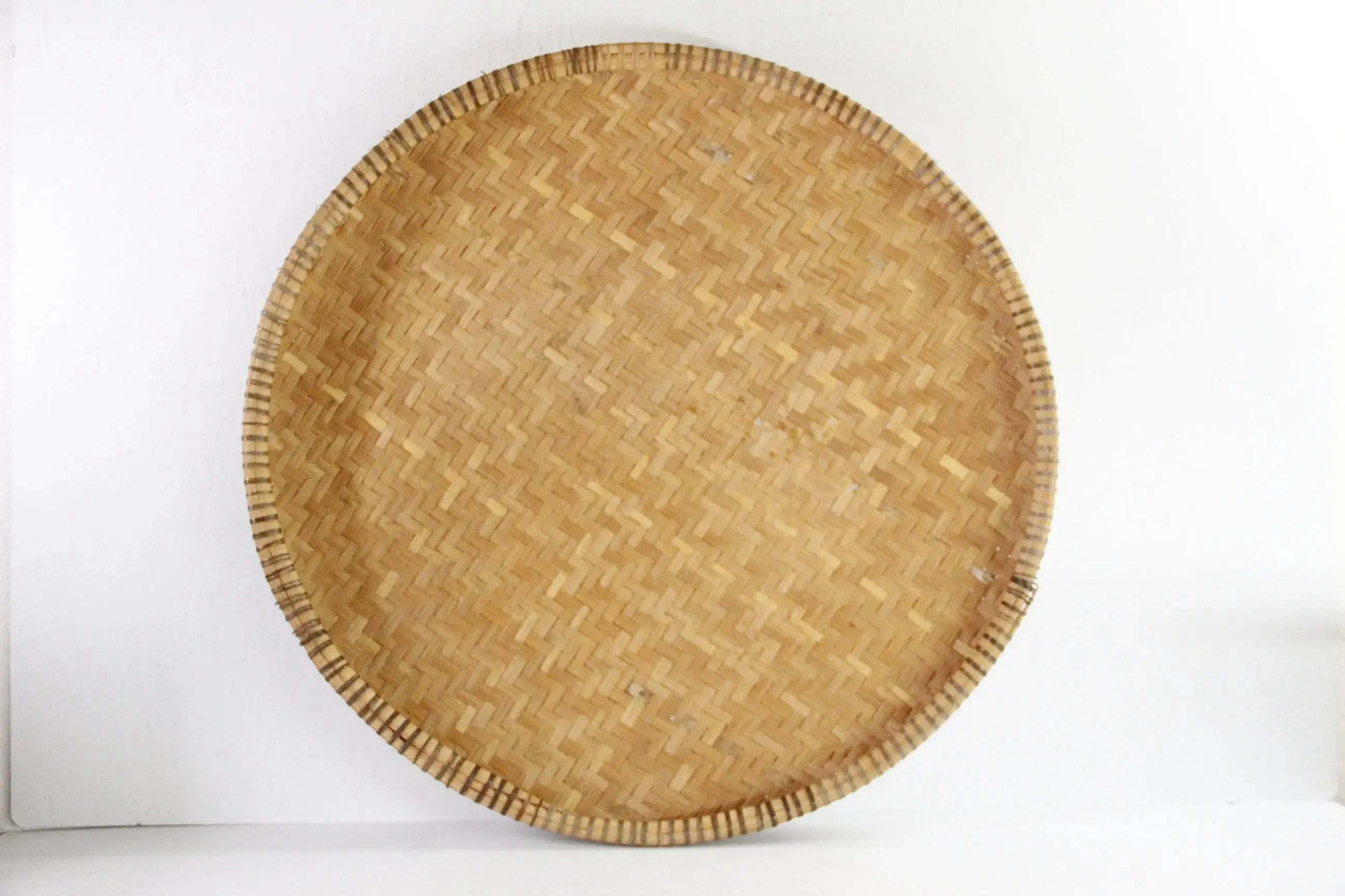 Vintage Winnowing Basket | XL Bamboo Wall Decor 23"  Debra Hall Lifestyle