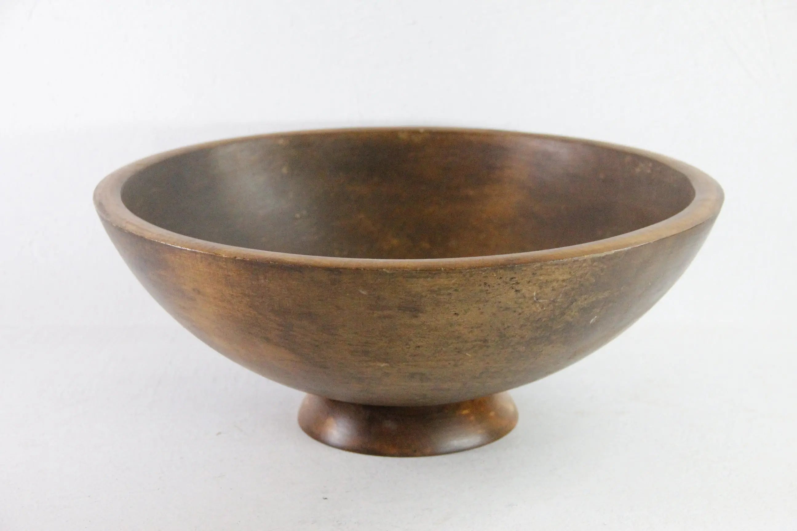 Vintage Wood Bowl Extra Large Scandinavian Pedestal Style