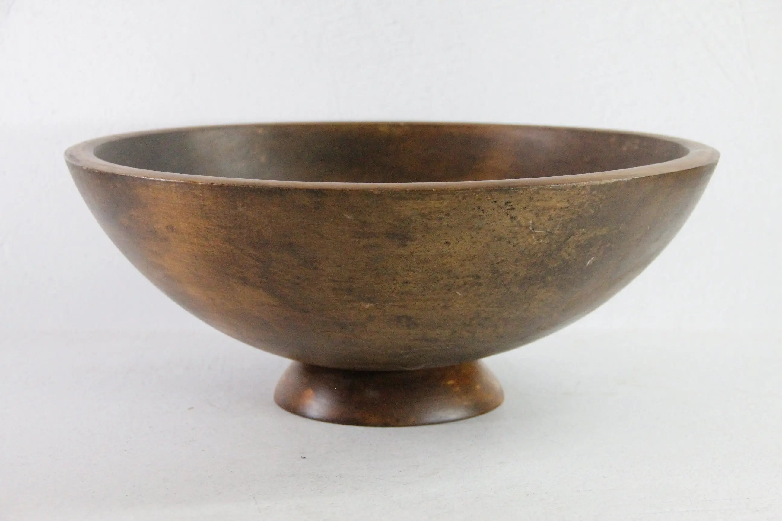 Vintage Wood Bowl Extra Large Scandinavian Pedestal Style