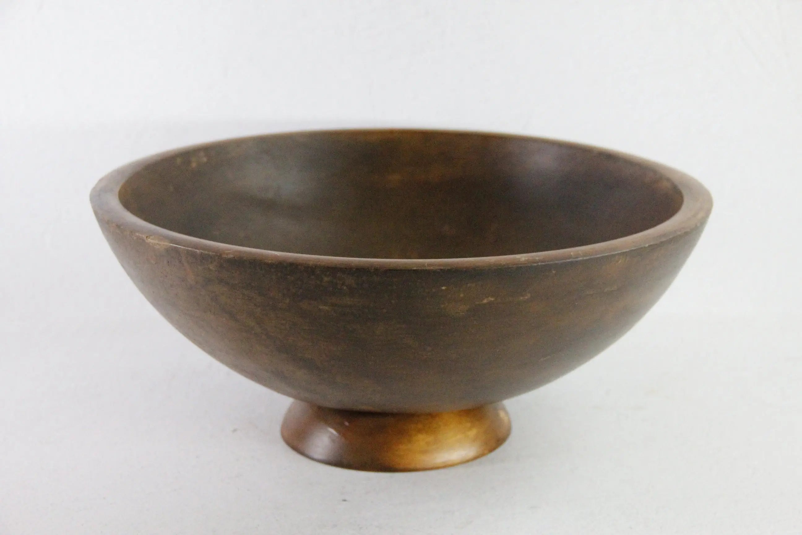 Vintage Wood Bowl Extra Large Scandinavian Pedestal Style