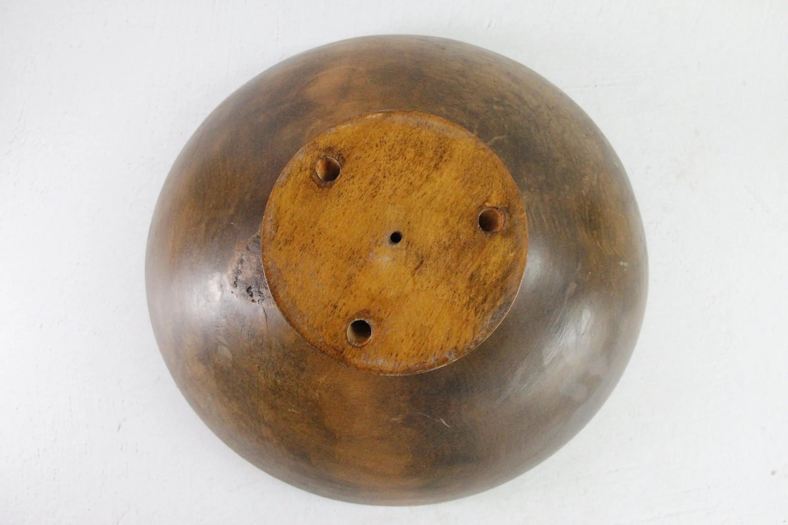 Vintage Wood Bowl Extra Large Scandinavian Pedestal Style