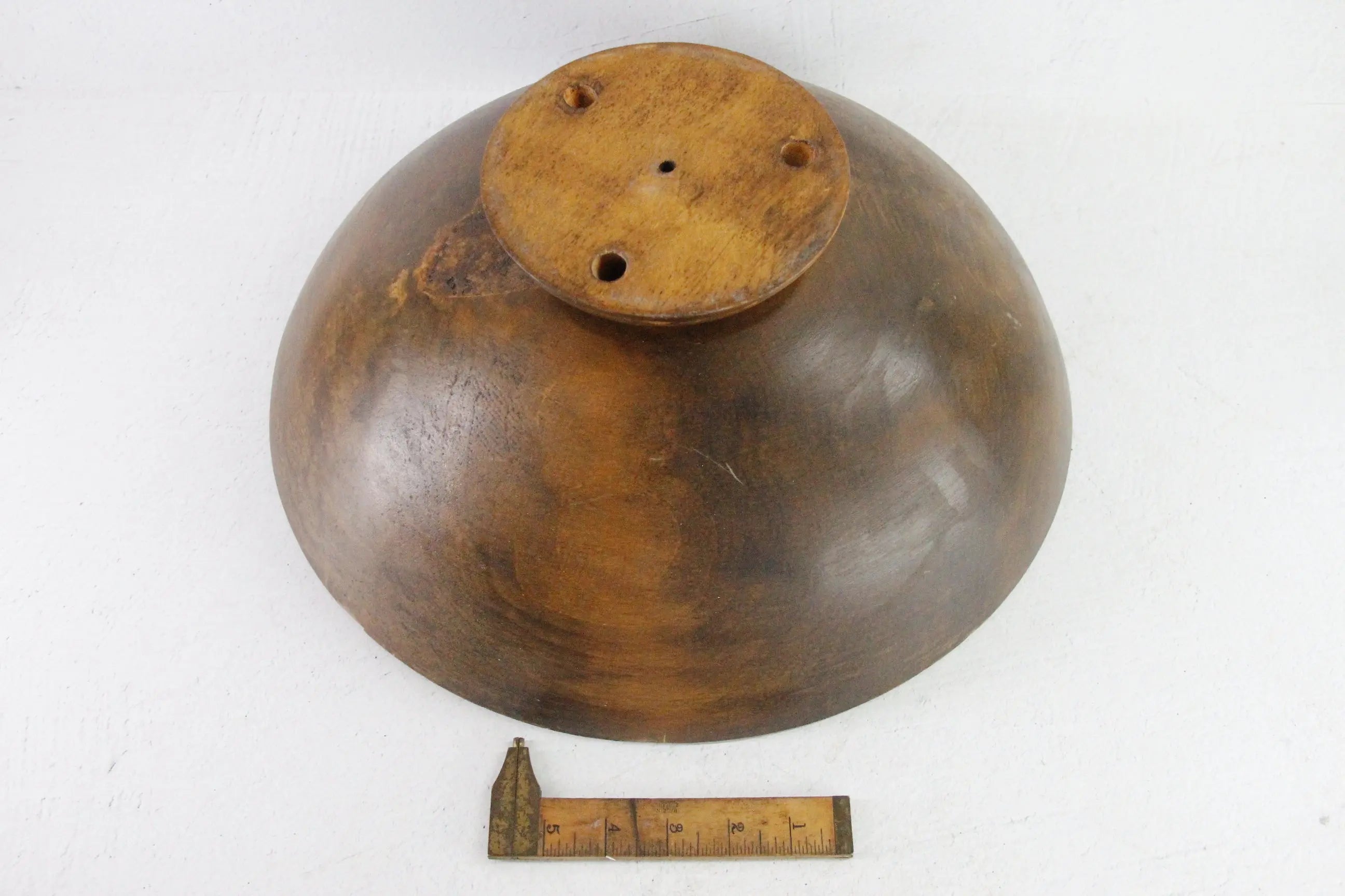 Vintage Wood Bowl Extra Large Scandinavian Pedestal Style