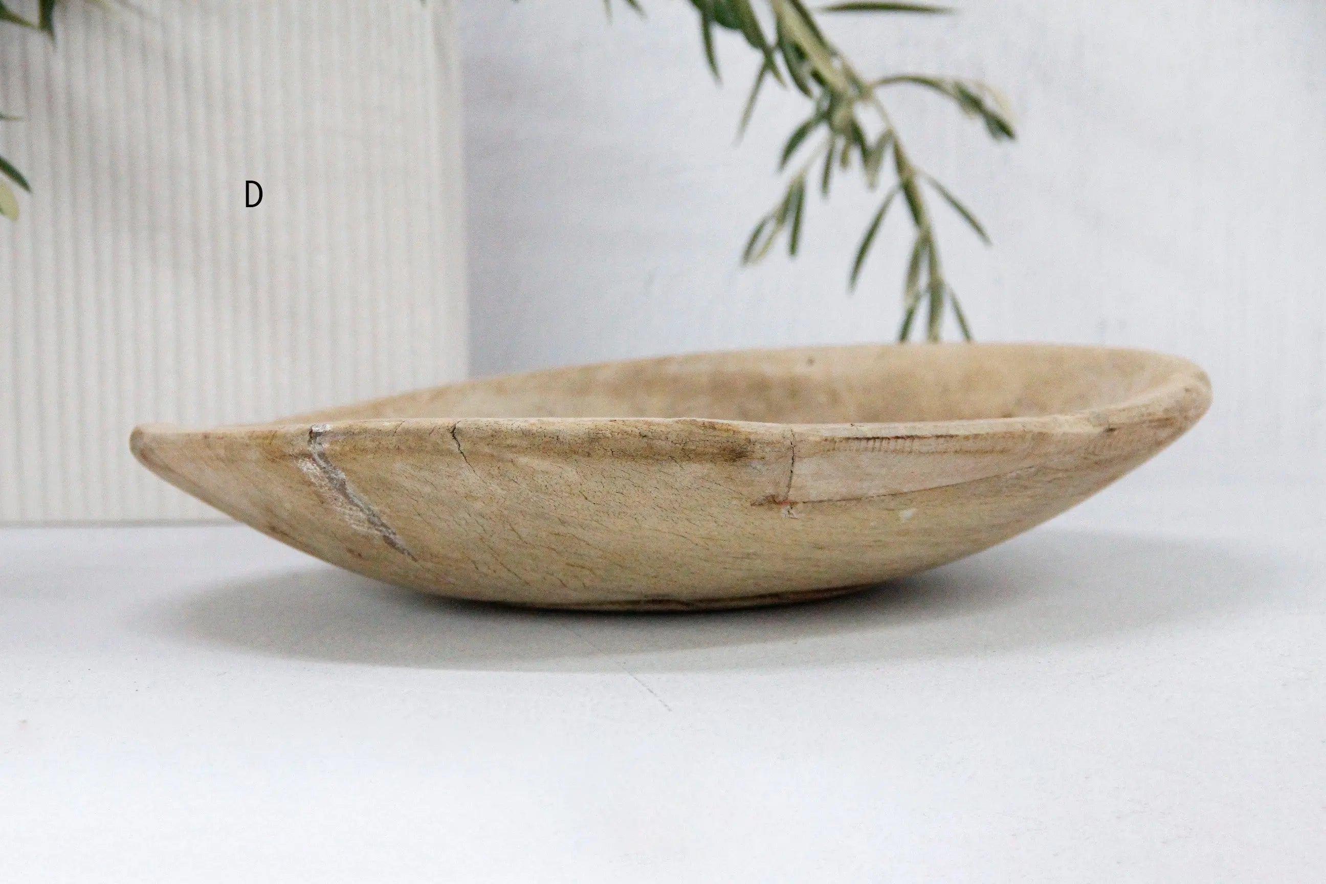 Vintage Wood Bowl - Medium Dough  Debra Hall Lifestyle