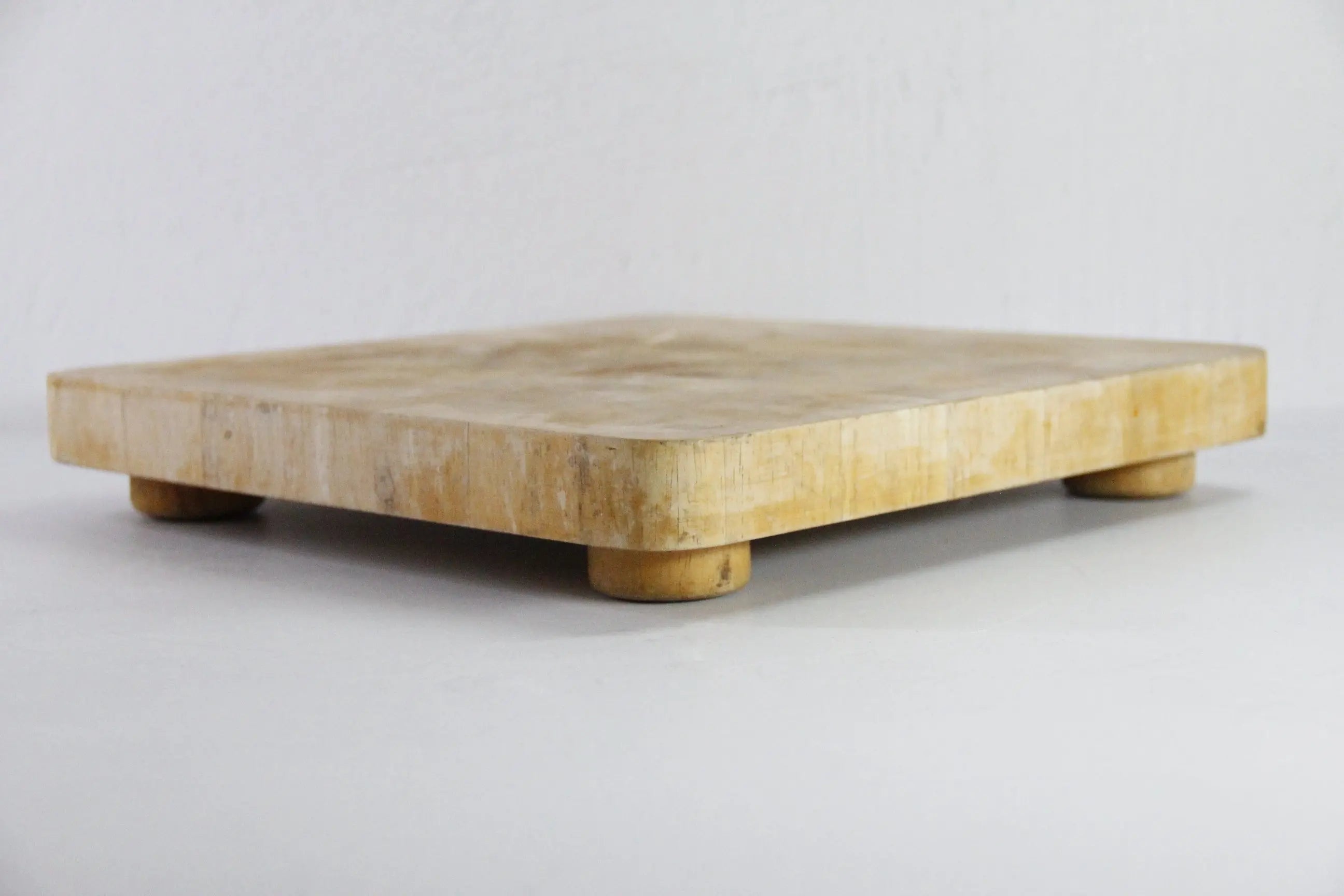 Vintage Wood Cutting Board Footed | Butcher Block Kitchen Decor  Debra Hall Lifestyle
