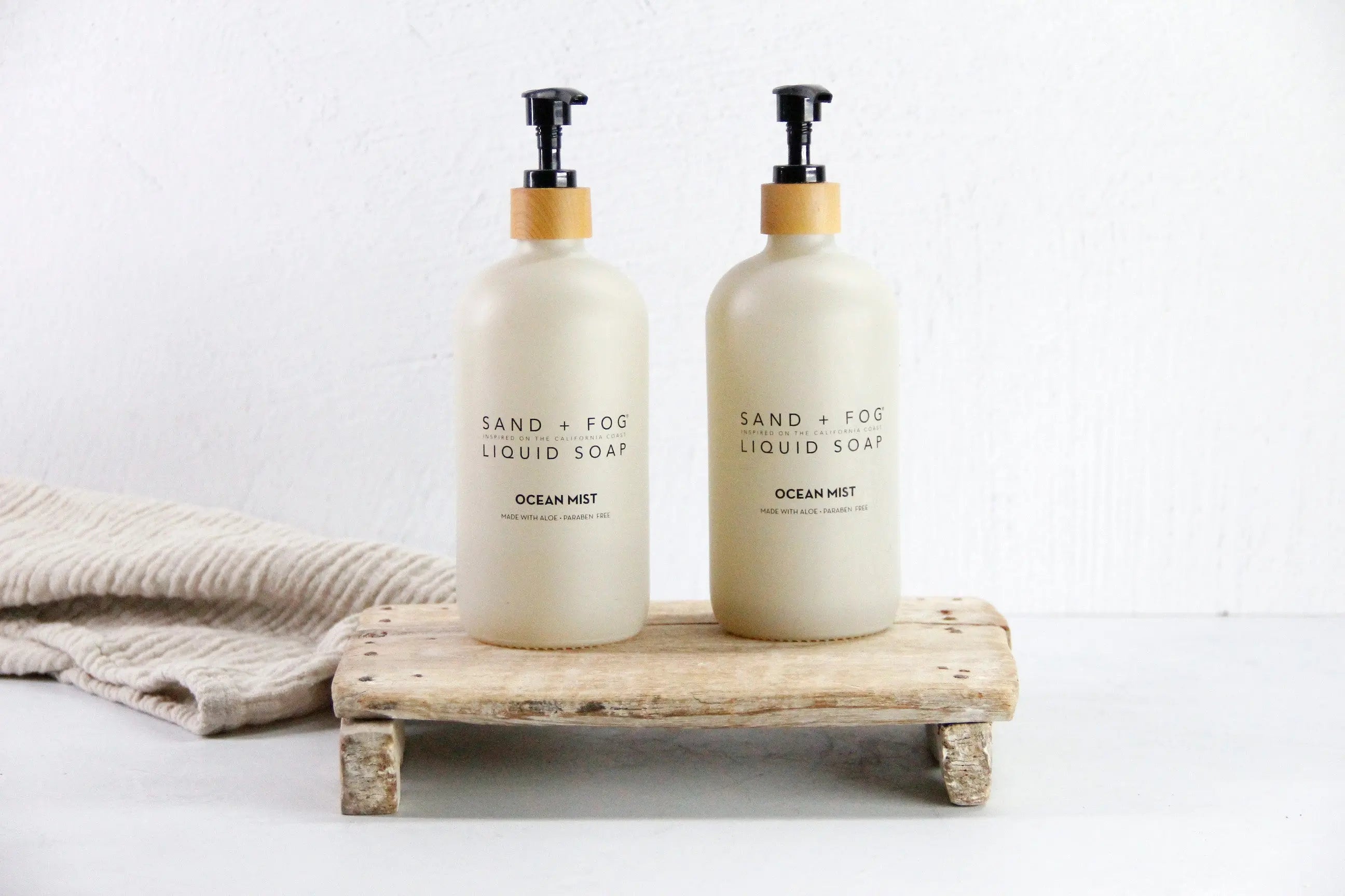 Vintage Wood Riser | Bleached Teak Bajot Board/Natural Tray  Debra Hall Lifestyle