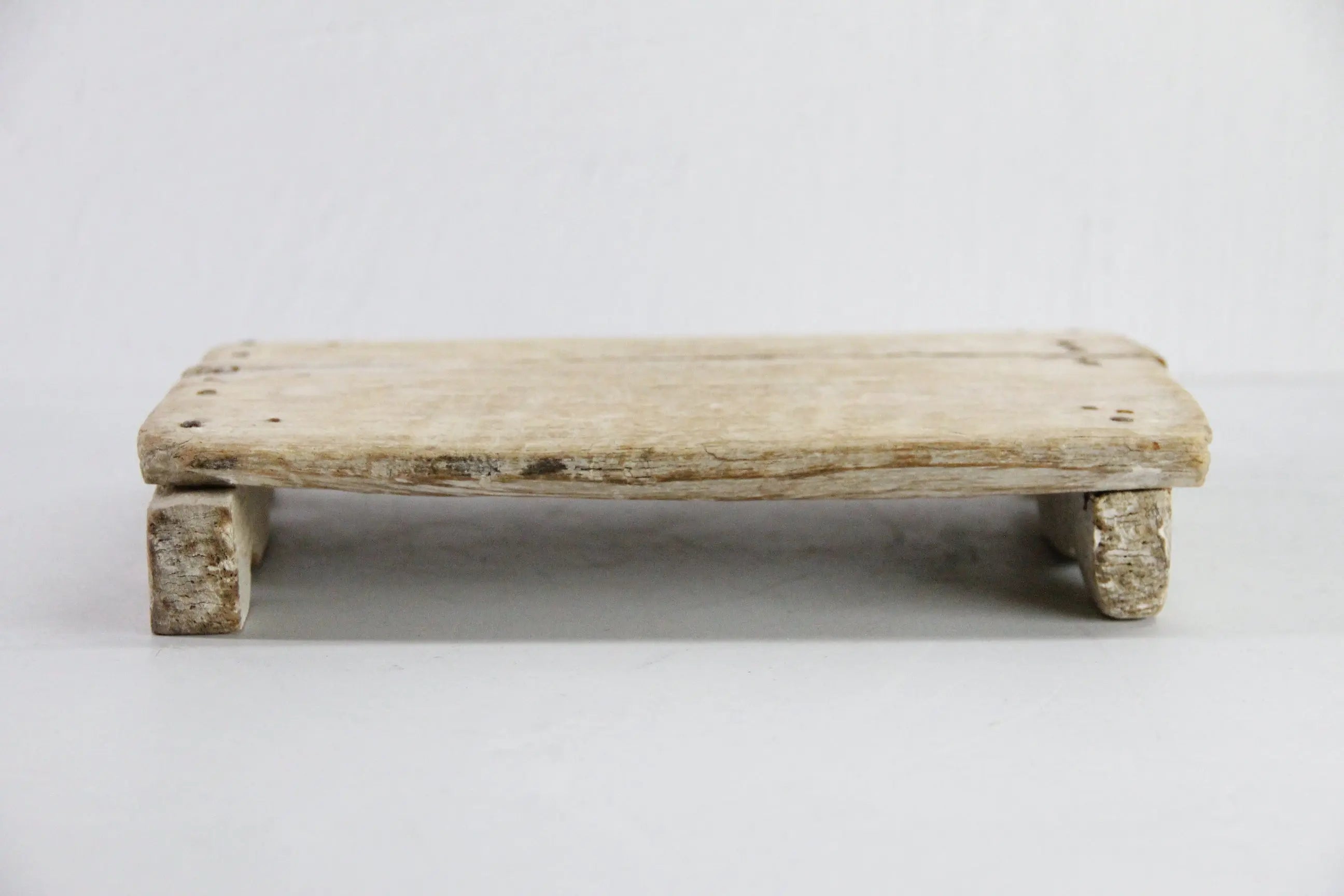 Vintage Wood Riser | Bleached Teak Bajot Board/Natural Tray  Debra Hall Lifestyle
