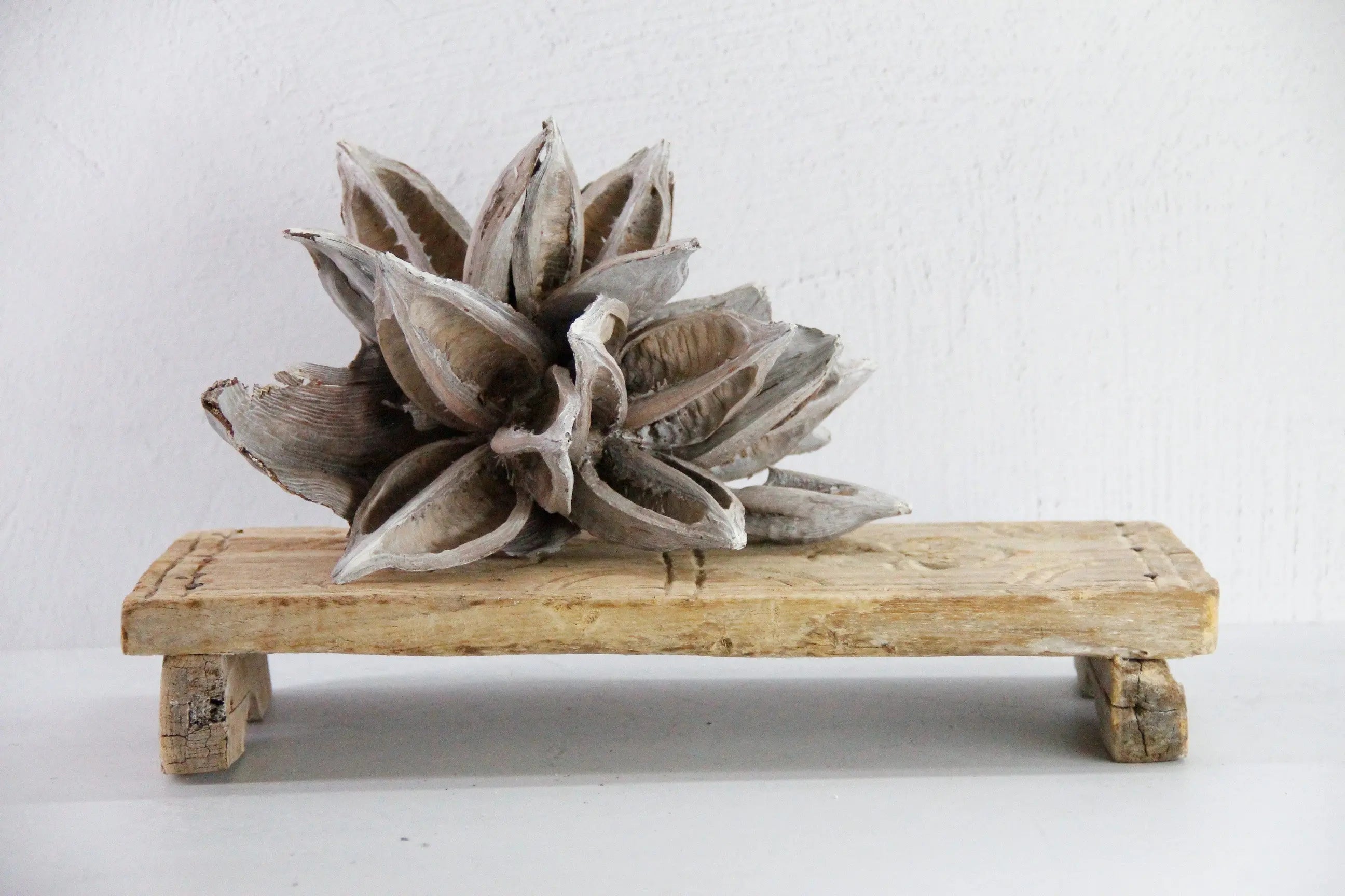 Vintage Wooden Riser | Bleached Teak Stand Home Decor  Debra Hall Lifestyle