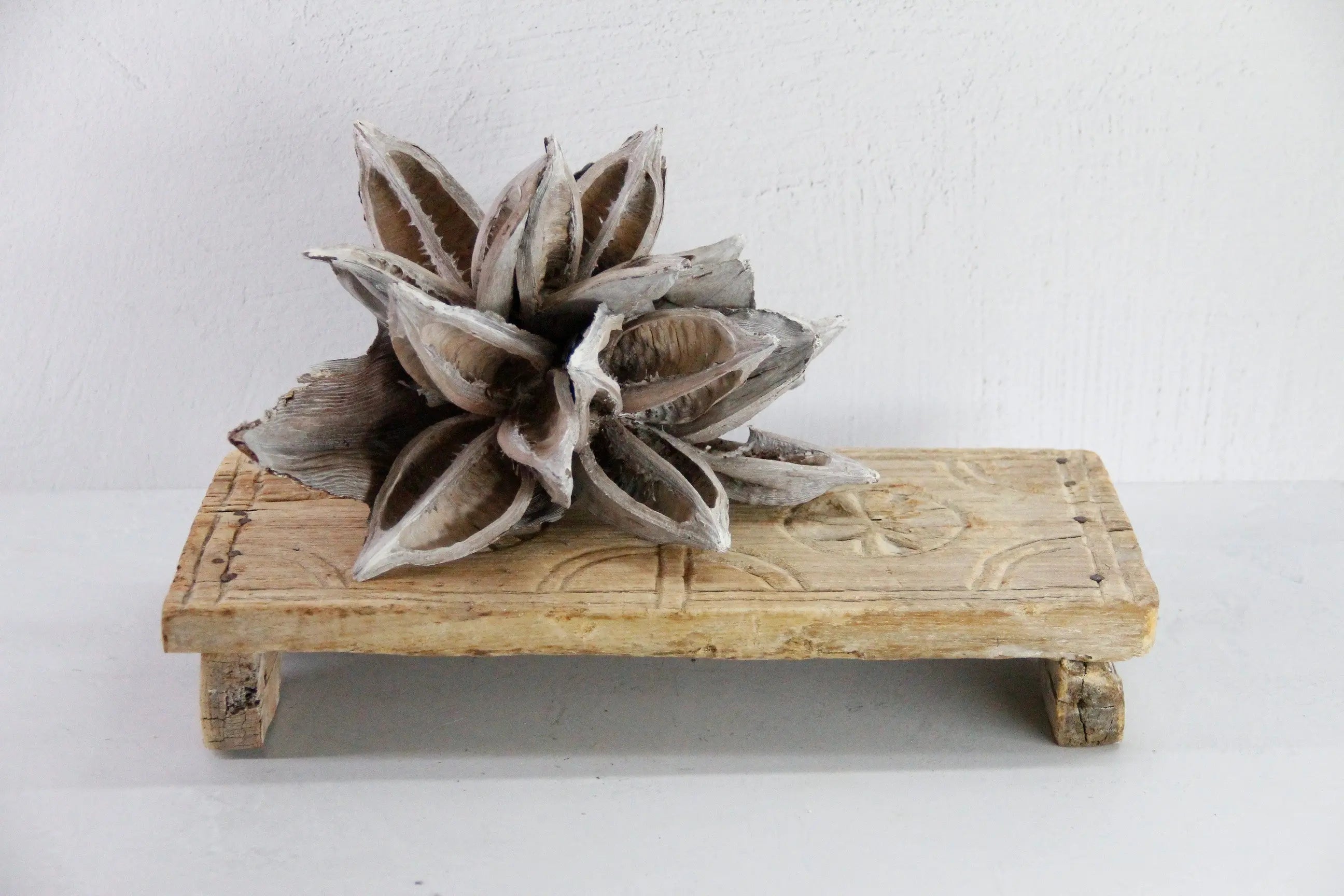 Vintage Wooden Riser | Bleached Teak Stand Home Decor  Debra Hall Lifestyle