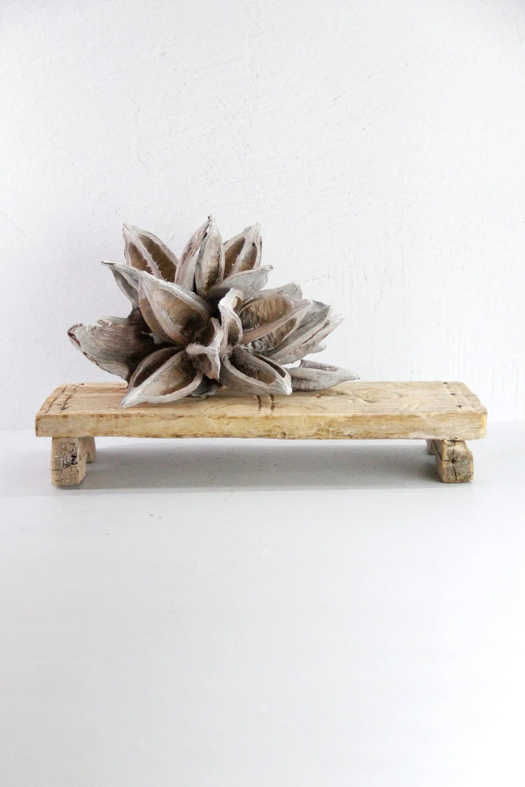 Vintage Wooden Riser | Bleached Teak Stand Home Decor  Debra Hall Lifestyle