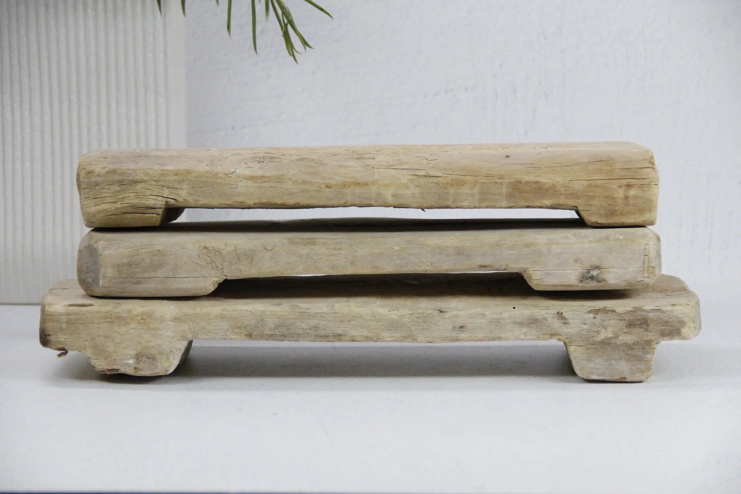 Vintage Wooden Riser | Rustic Bleached Teak  Debra Hall Lifestyle
