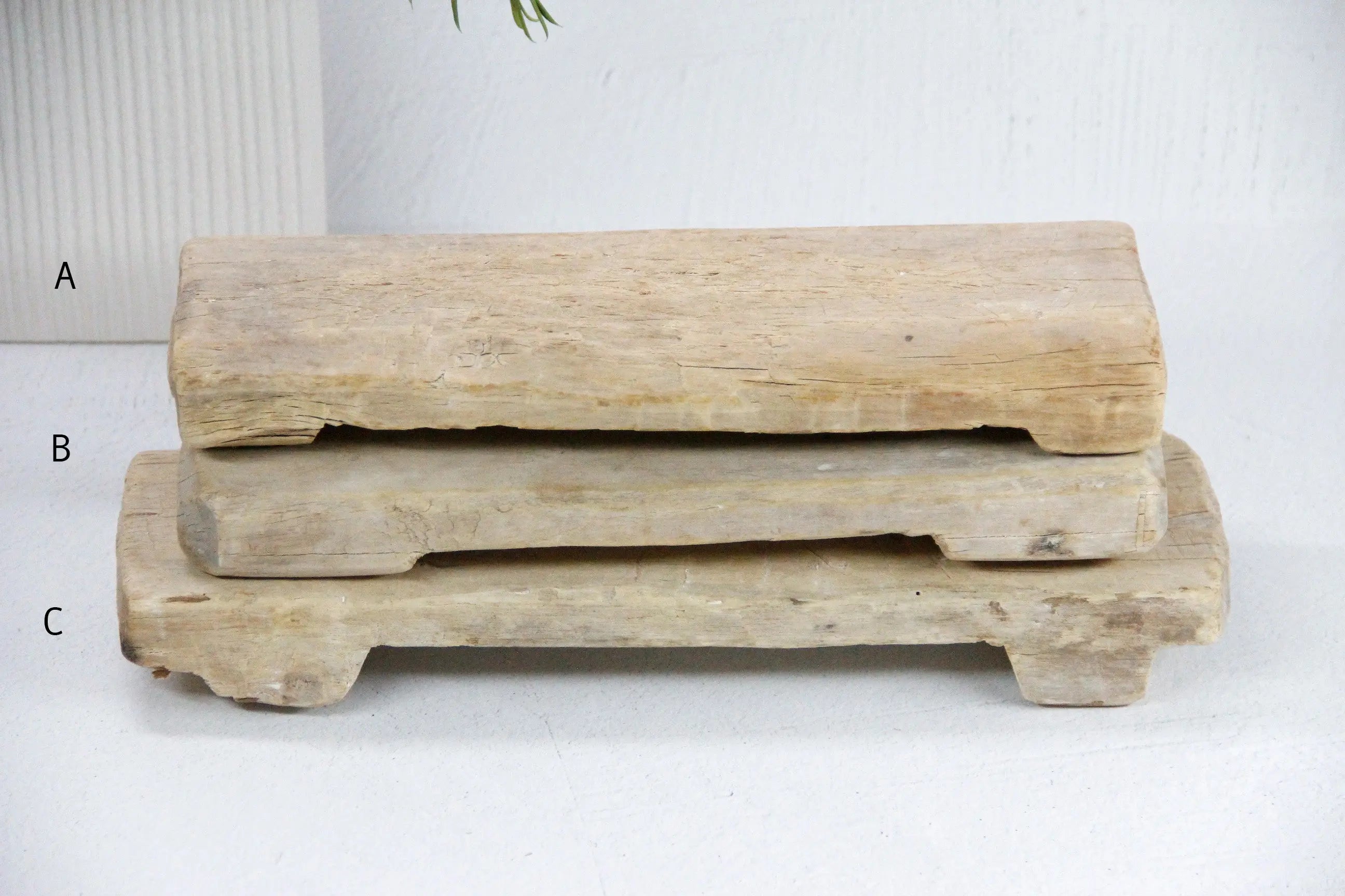 Vintage Wooden Riser | Rustic Bleached Teak  Debra Hall Lifestyle