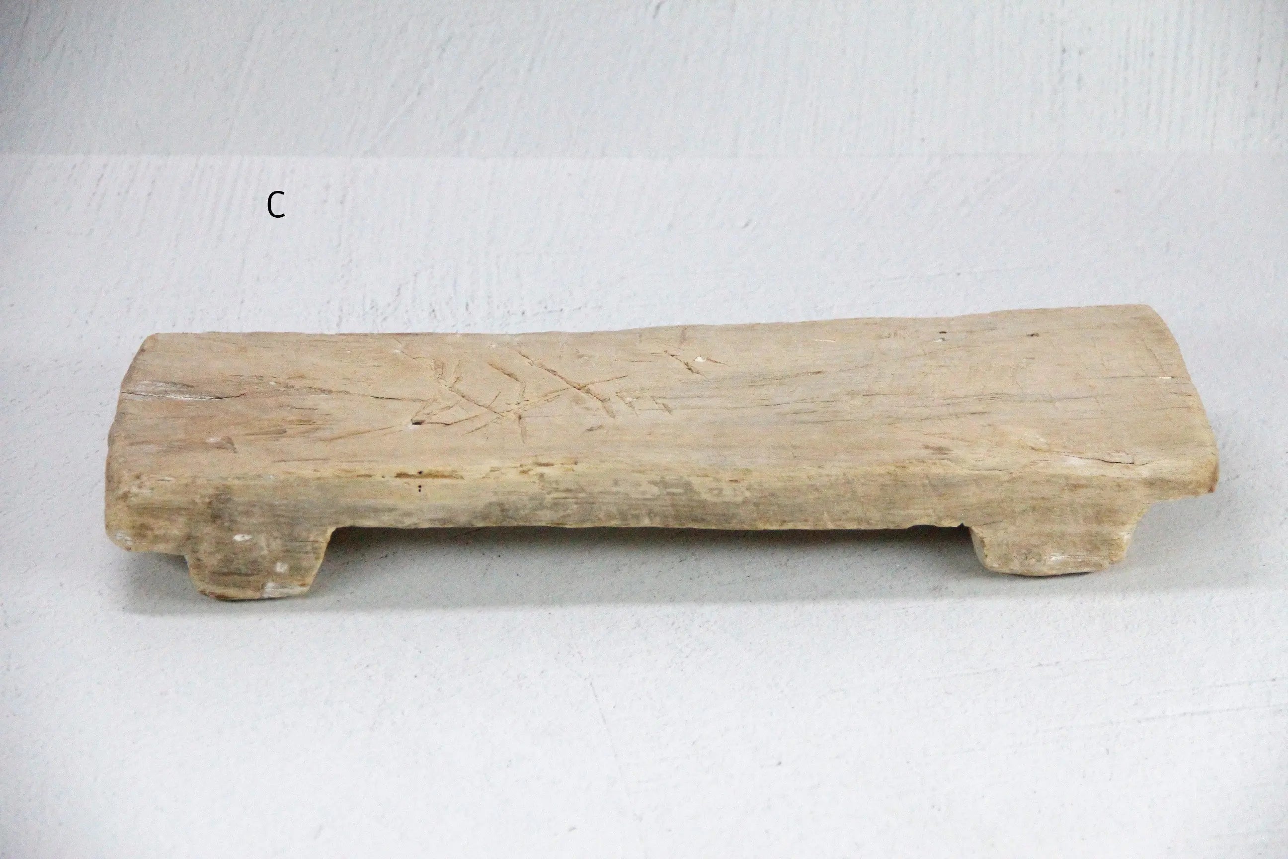Vintage Wooden Riser | Rustic Bleached Teak  Debra Hall Lifestyle