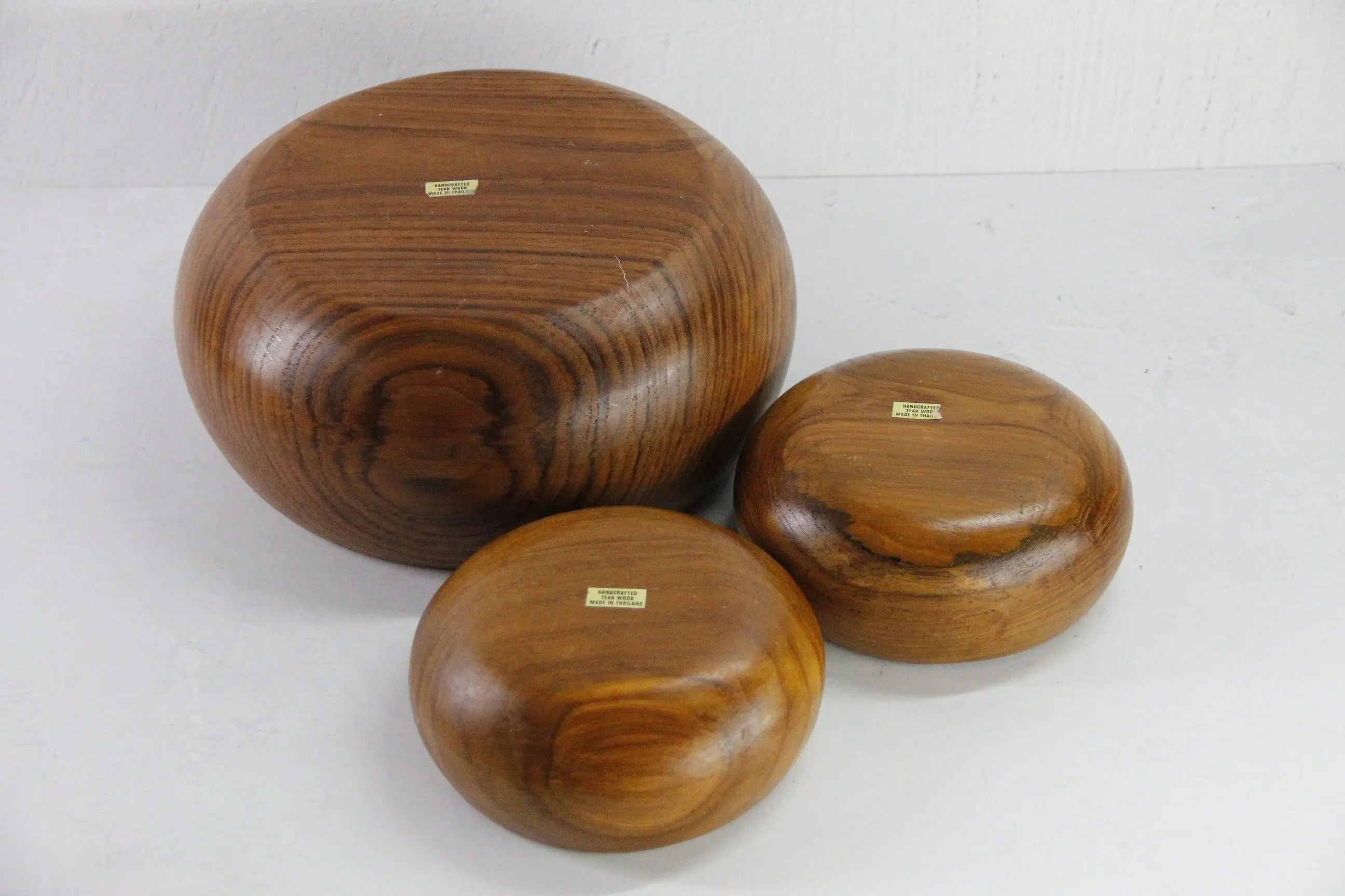 Vintage Wooden Salad Bowl Set 3 Piece | Midcentury Modern Teak  Debra Hall Lifestyle