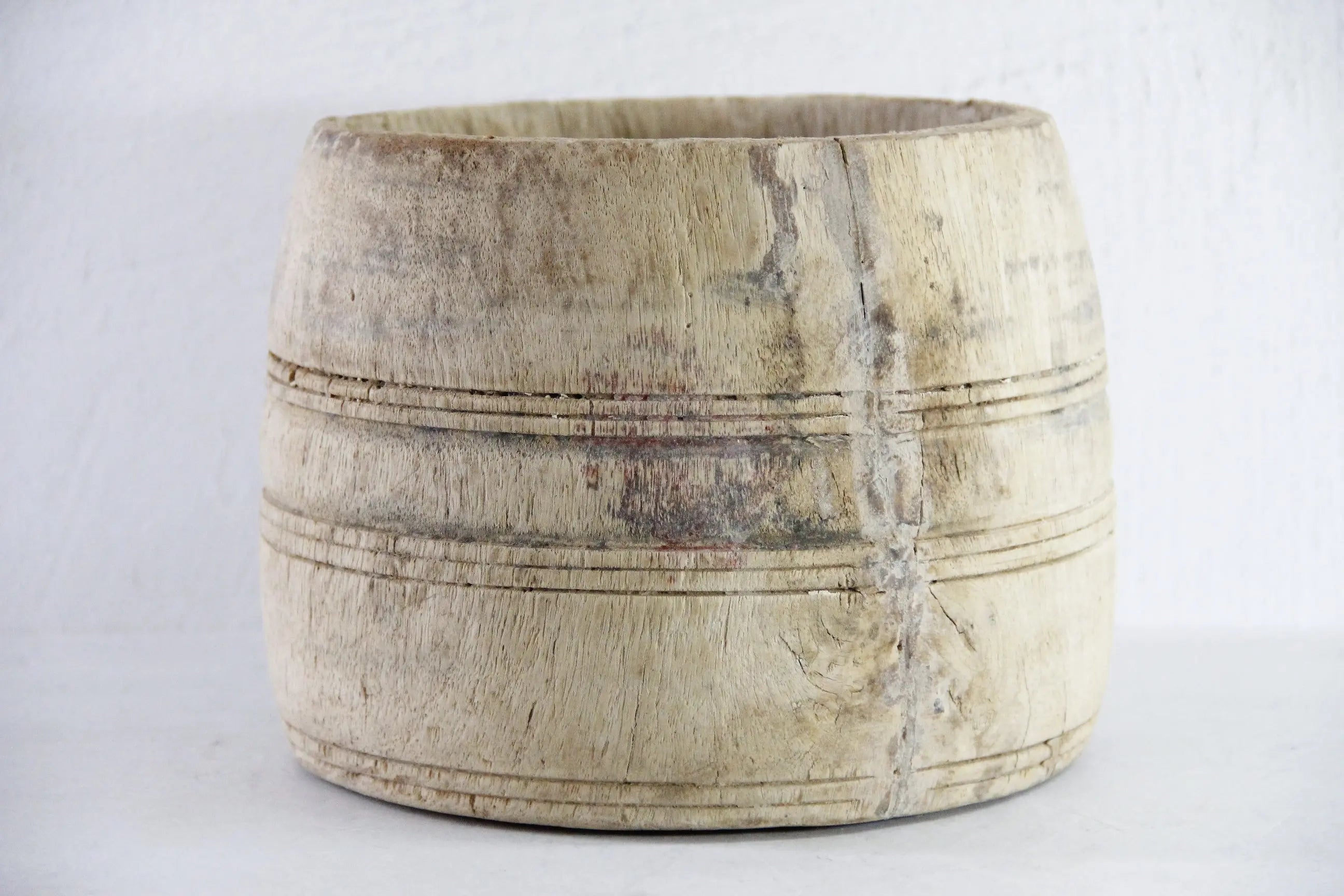 Vintage Wooden Vase | Honey Pot Hand Carved Vessel  Debra Hall Lifestyle
