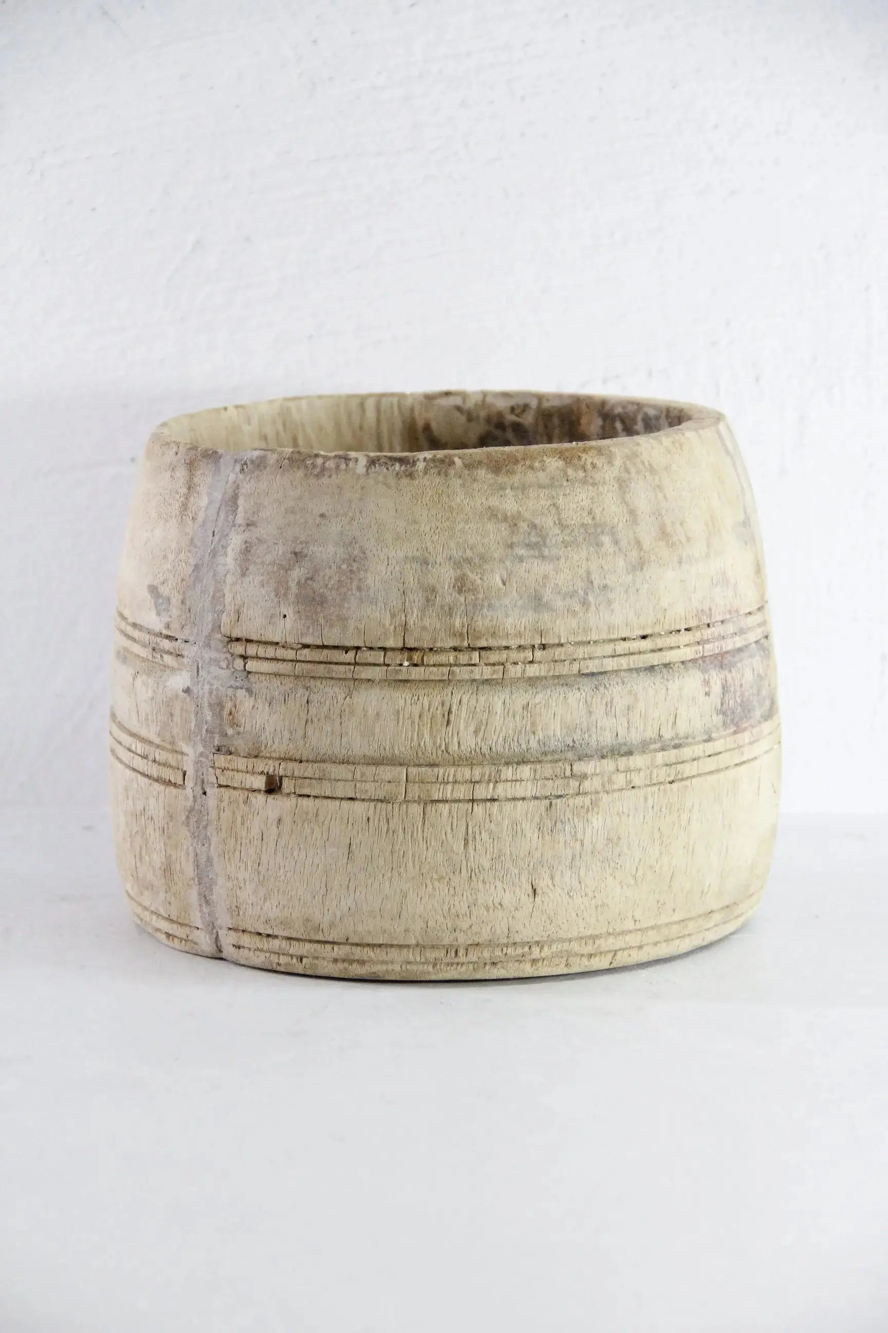 Vintage Wooden Vase | Honey Pot Hand Carved Vessel - Debra Hall Lifestyle