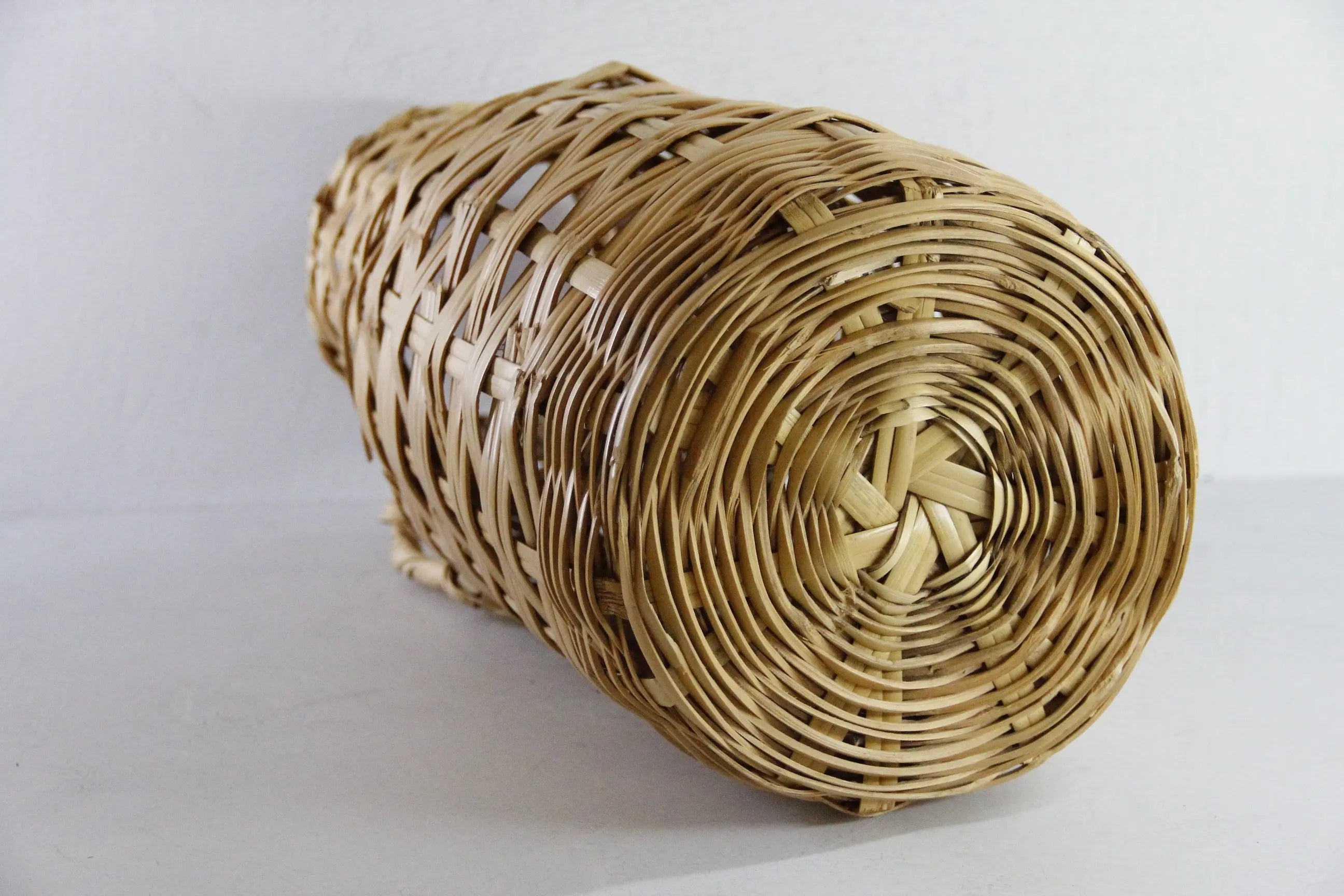 Vintage Woven Floor Vase | 1960s Tall Umbrella Basket  Debra Hall Lifestyle