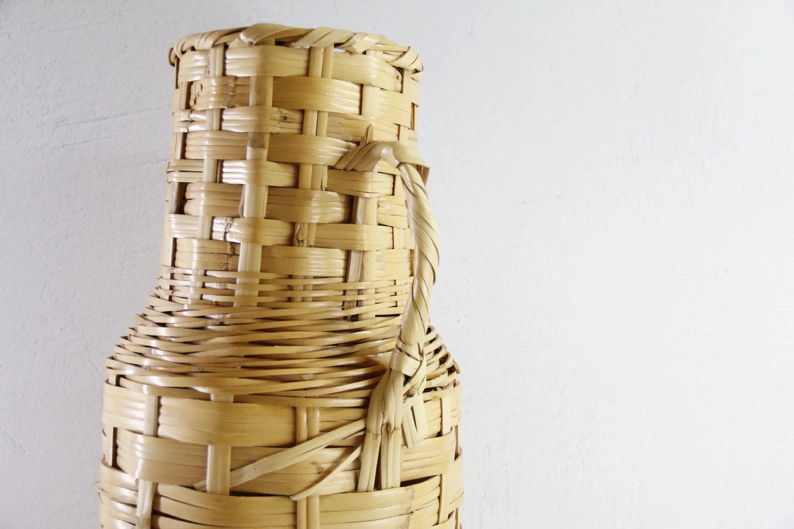 Vintage Woven Floor Vase | 1960s Tall Umbrella Basket  Debra Hall Lifestyle