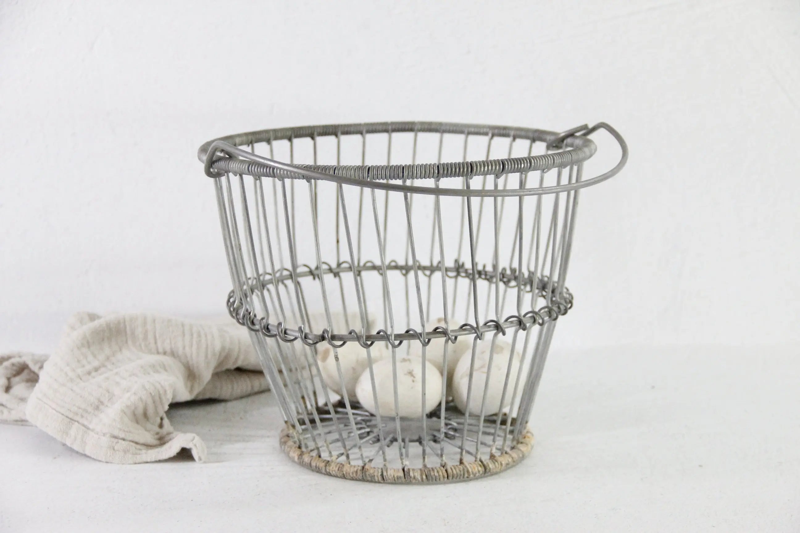 Vintage Zinc Wire Egg Basket | Heavy Gathering Farmhouse  Debra Hall Lifestyle