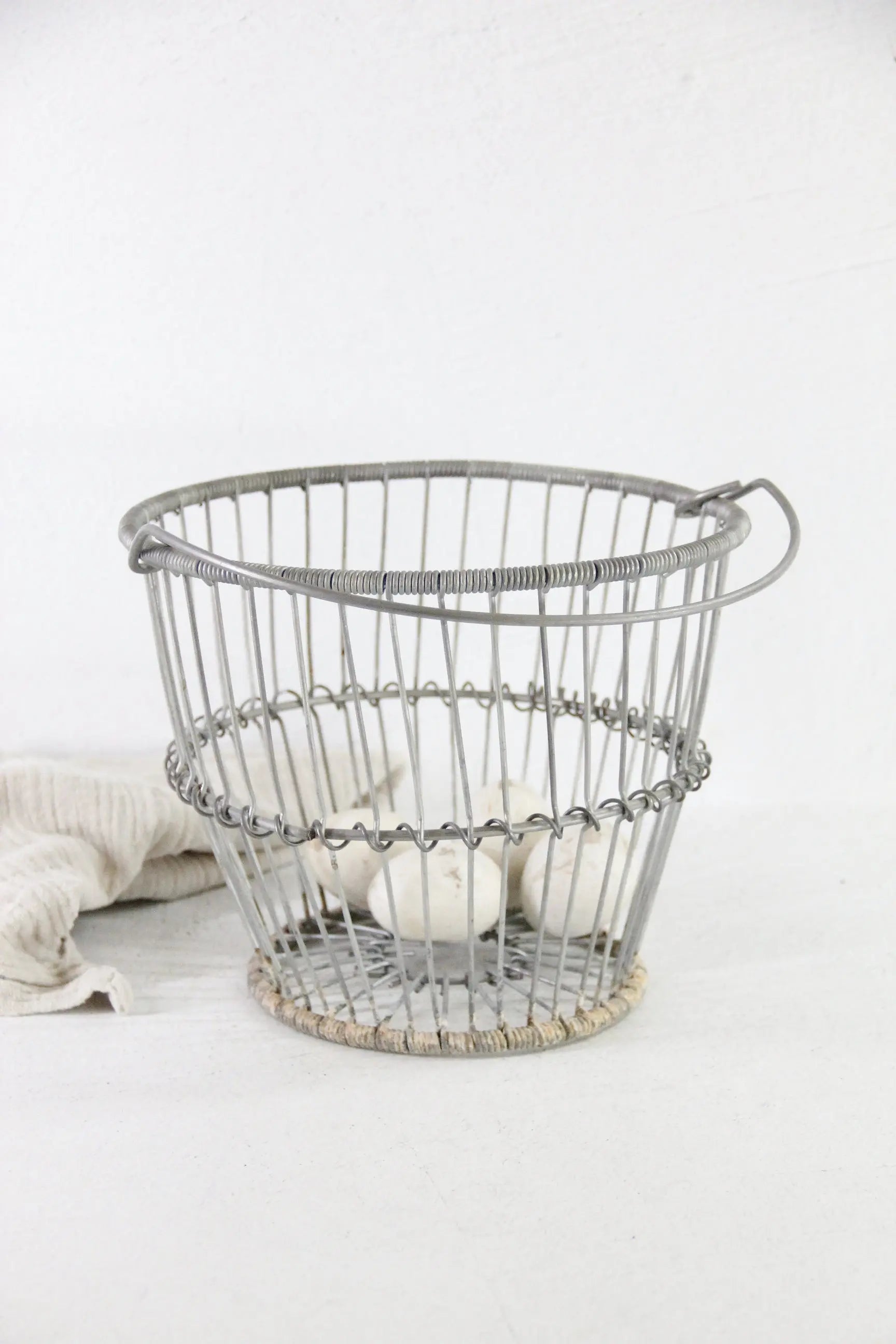Vintage Zinc Wire Egg Basket | Heavy Gathering Farmhouse  Debra Hall Lifestyle