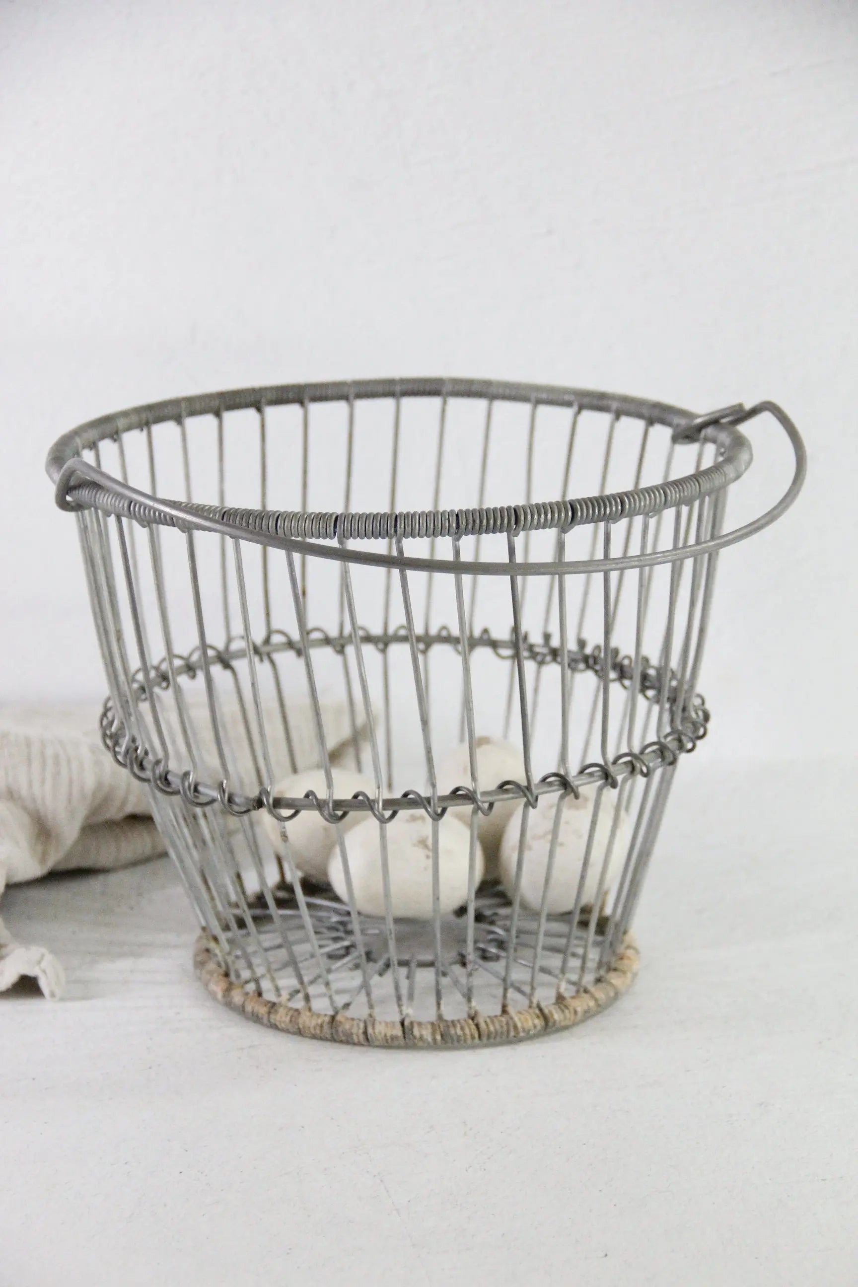 Vintage Zinc Wire Egg Basket | Heavy Gathering Farmhouse  Debra Hall Lifestyle