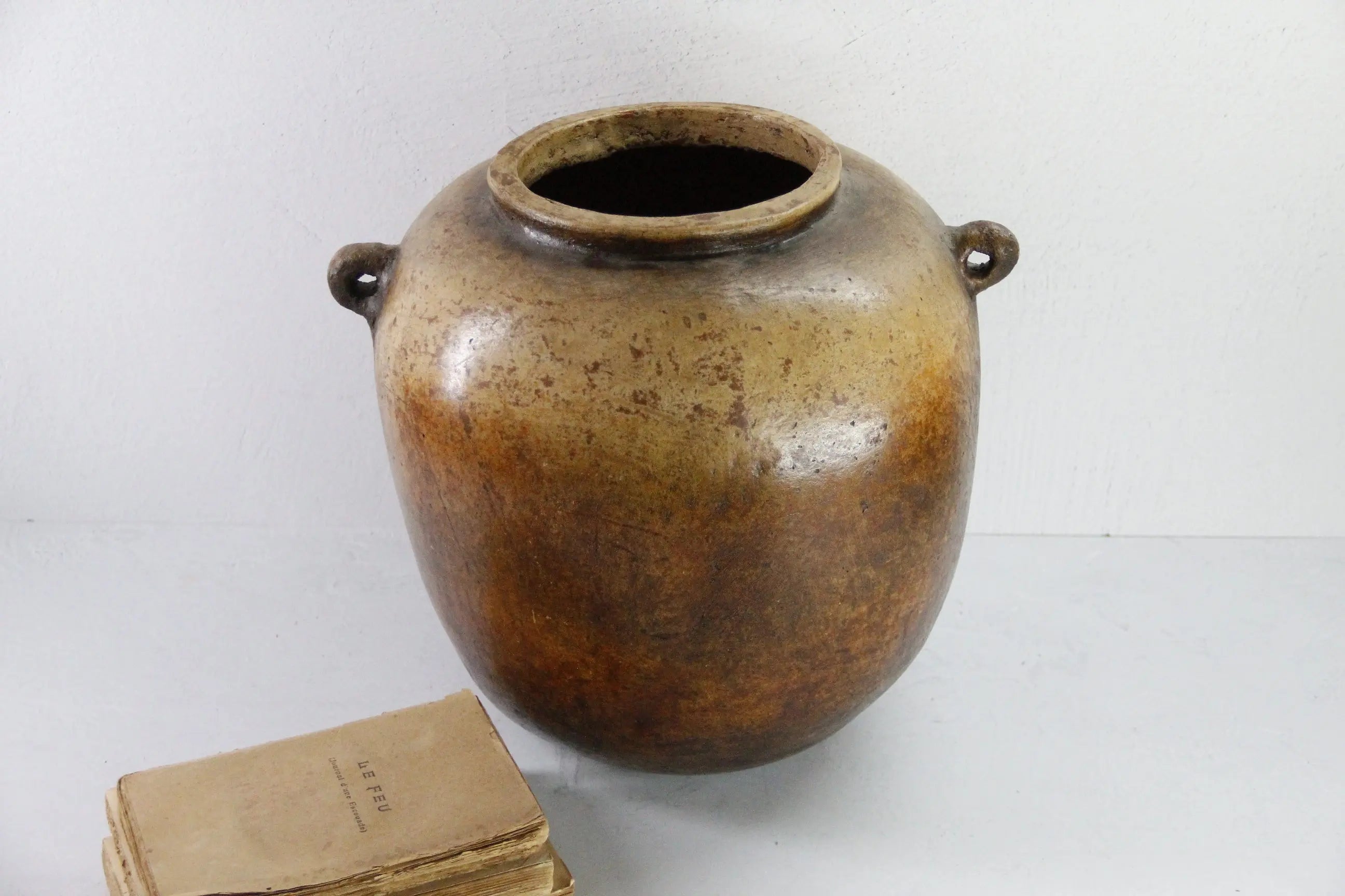 Wabi Sabi Pottery Vase | Vintage Martaban Jar-Clay Pot  Debra Hall Lifestyle
