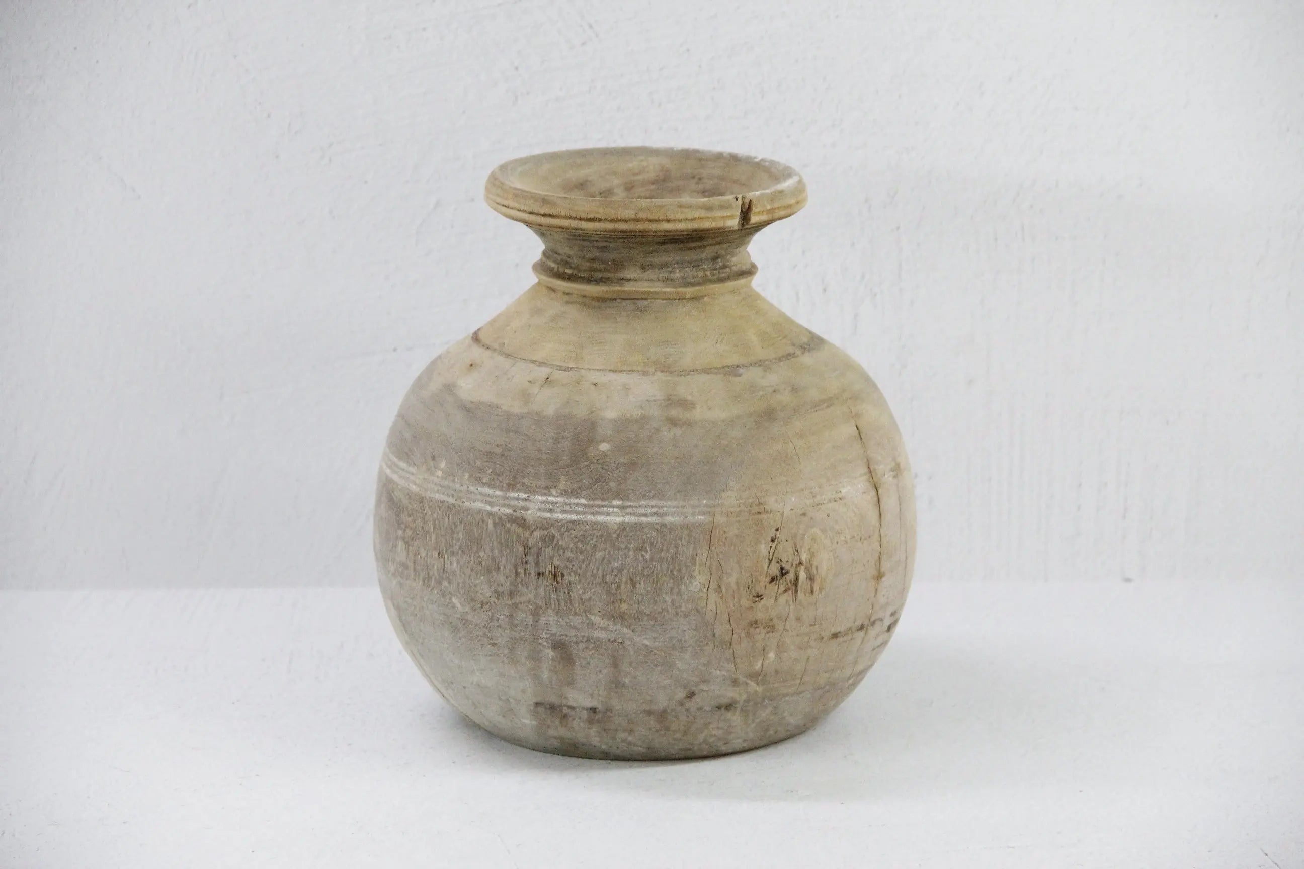 Wabi-Sabi Vase | Hand Carved Antique Wooden Vessel  Debra Hall Lifestyle