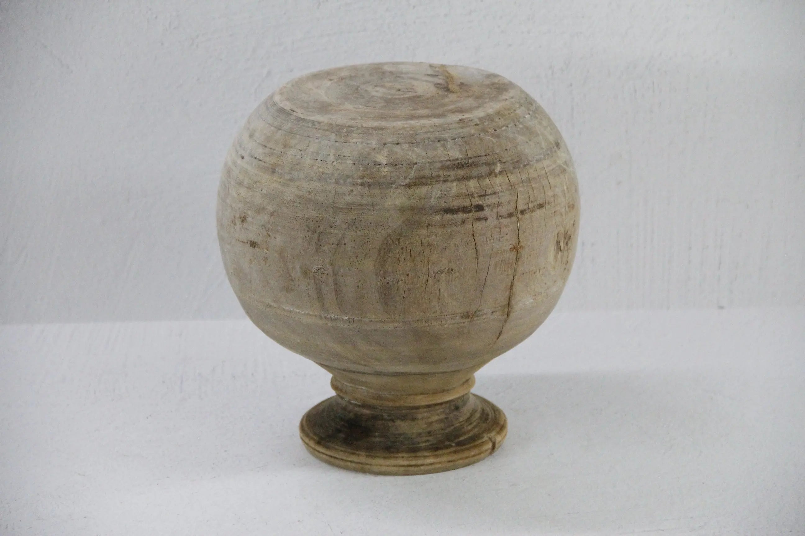 Wabi-Sabi Vase | Hand Carved Antique Wooden Vessel  Debra Hall Lifestyle