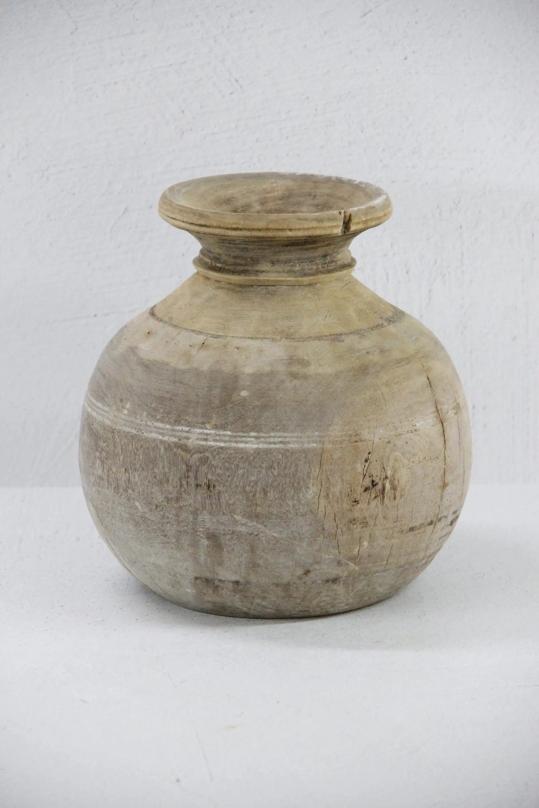 Wabi-Sabi Vase | Hand Carved Antique Wooden Vessel  Debra Hall Lifestyle