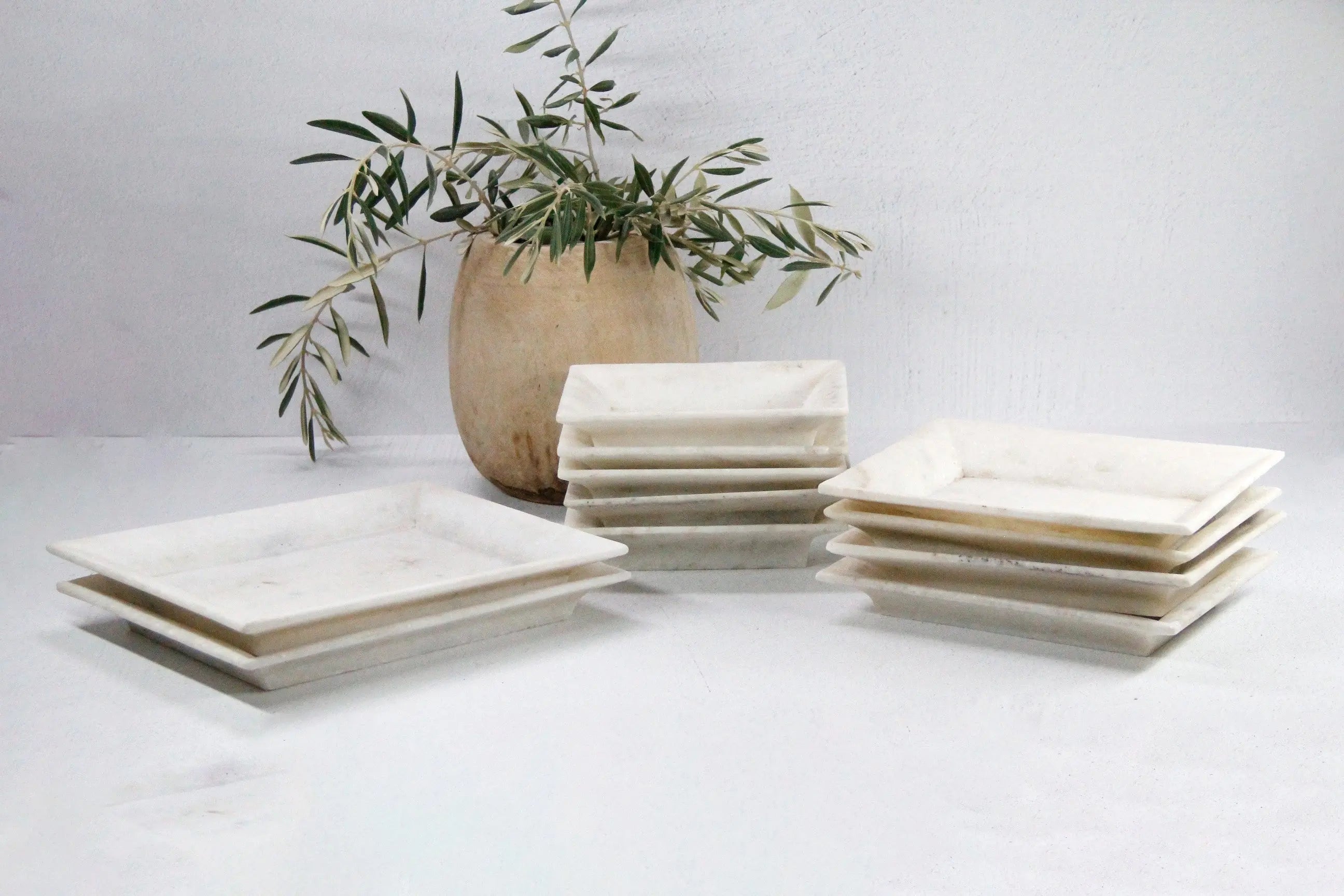 White Marble Tray | Hand Carved Assorted  Debra Hall Lifestyle