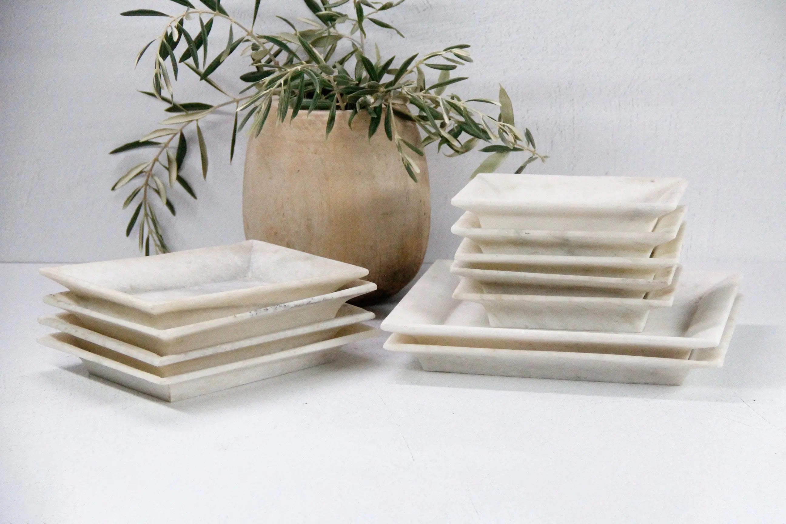 White Marble Tray | Hand Carved Assorted  Debra Hall Lifestyle