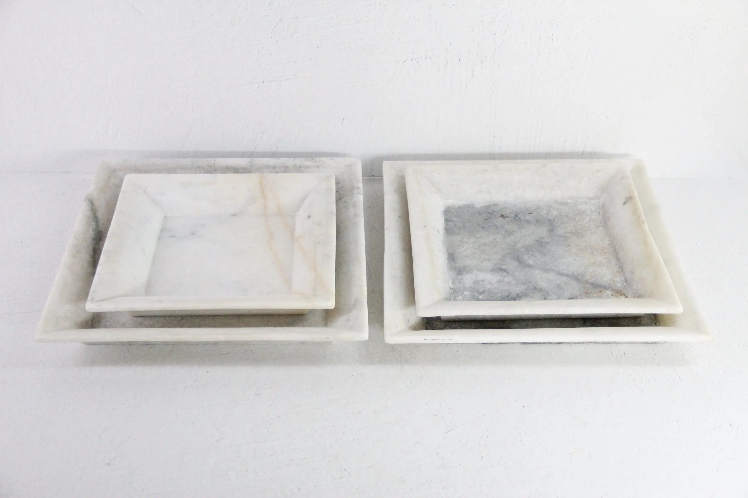 White Marble Tray | Hand Carved Honed Stone Assorted  Debra Hall Lifestyle