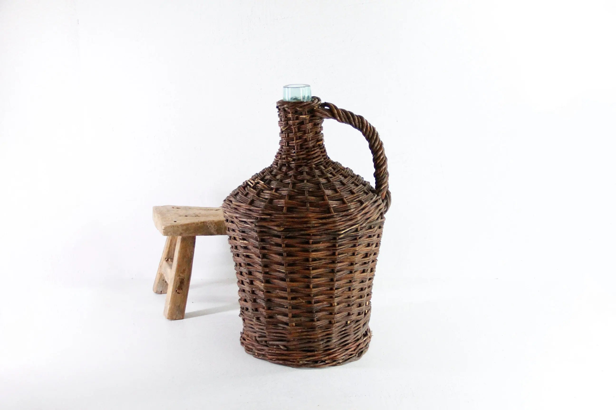 Wicker Covered Demijohn Bottle France | Vintage Wrapped Glass Large  Debra Hall Lifestyle