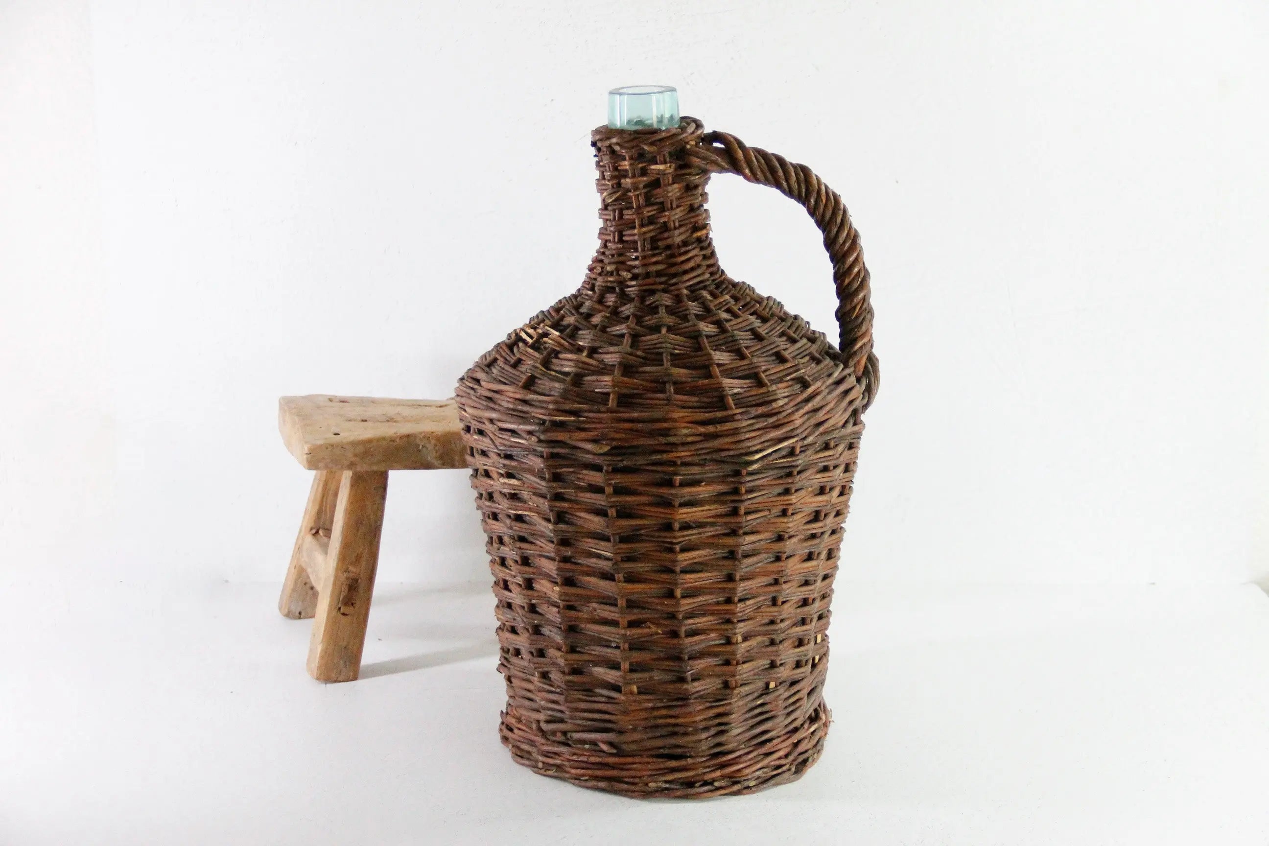 Wicker Covered Demijohn Bottle France | Vintage Wrapped Glass Large  Debra Hall Lifestyle