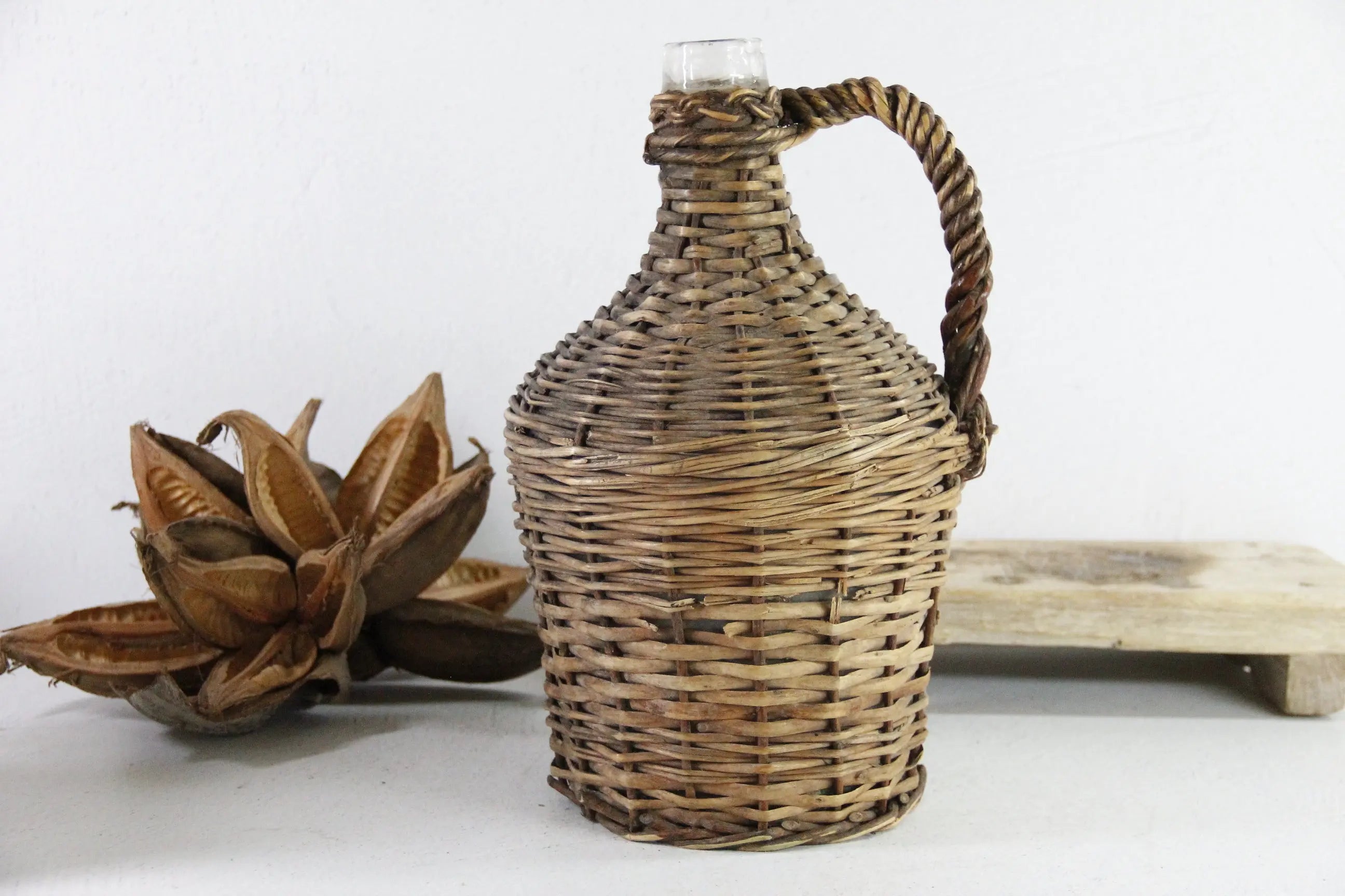 Wicker Demijohn Bottle France | Rattan Wrapped Jug  Debra Hall Lifestyle